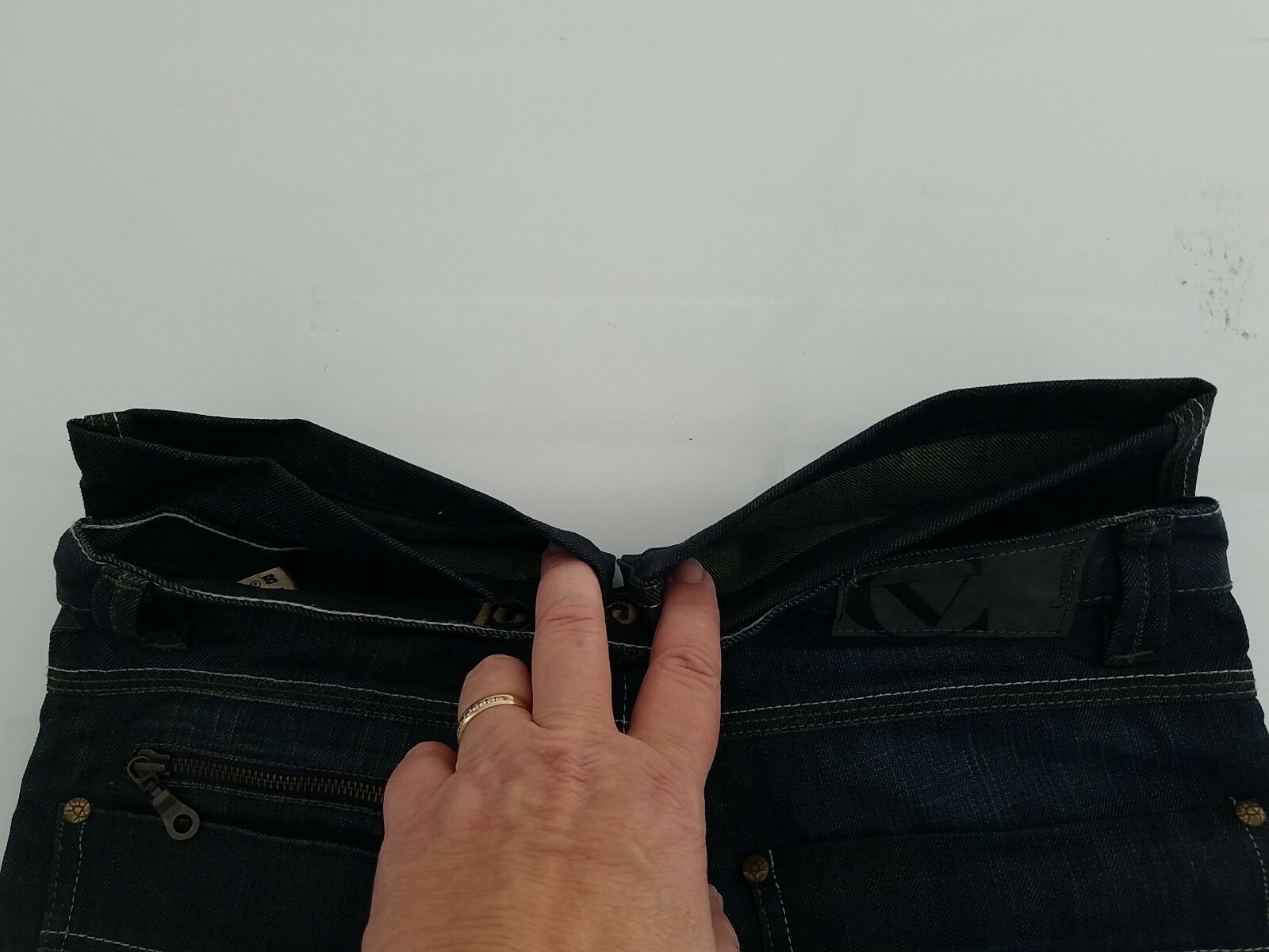 Vintage Carnet de Vol Unisex Dark Blue Jeans 31 x 27.5; FR 38; IT 46; 7 Pockets