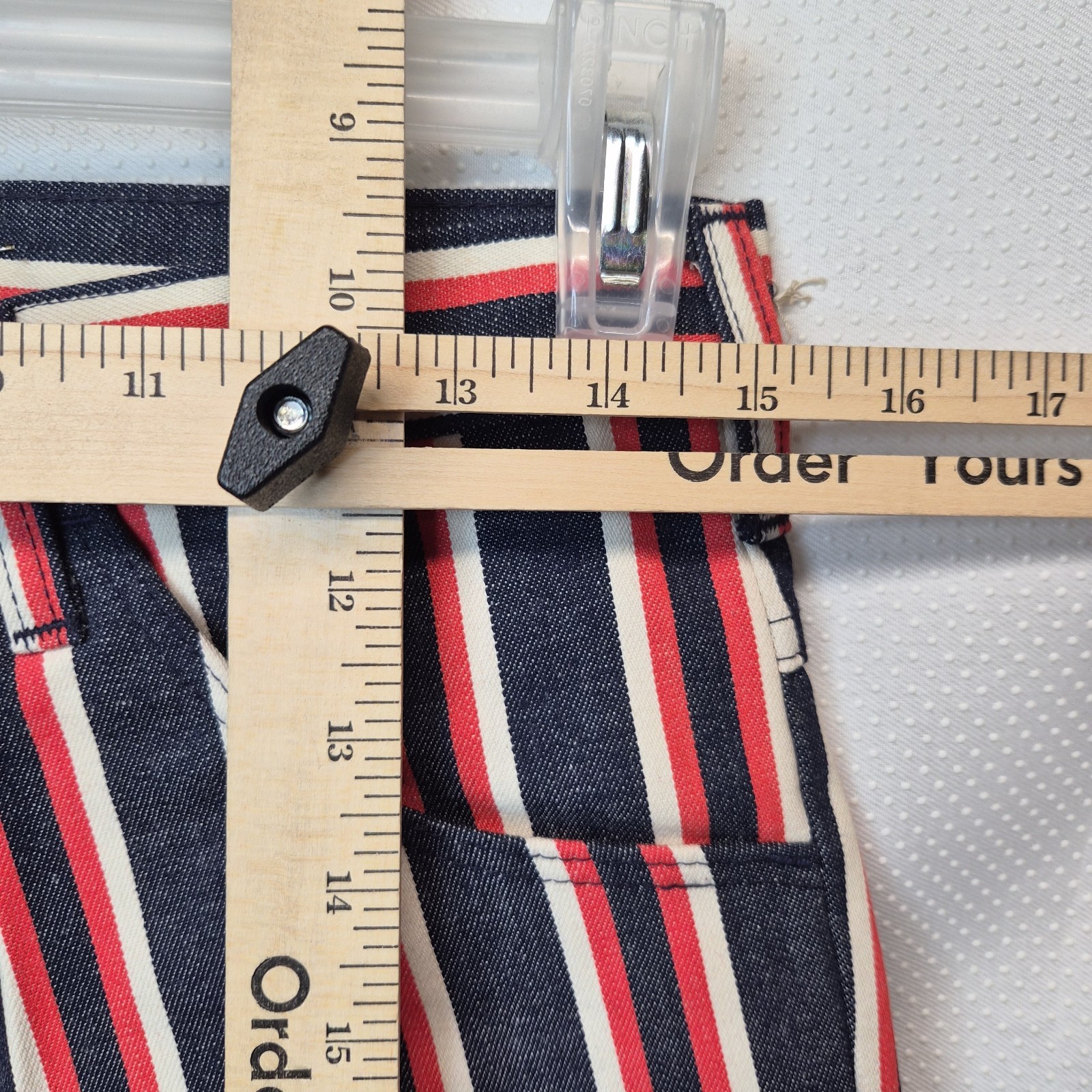 New Vintage 70s Flared Easy Riders Jeans by Barrow Red White Blue Striped 30×30
