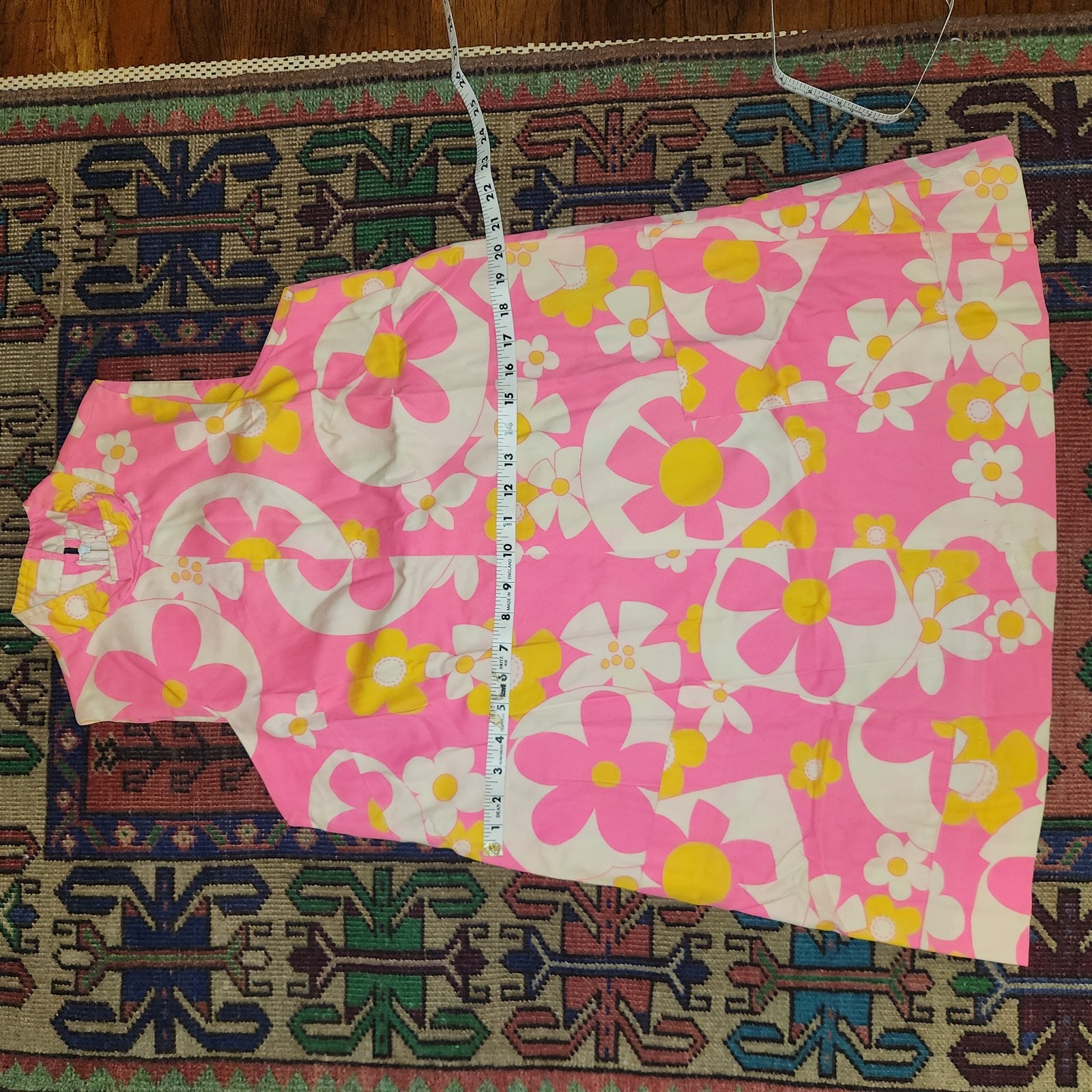 VINTAGE HALE HAWAII GOGO DRESS Aloha Hawaiian MOD PINK FLORAL SLEEVELESS 60s POP