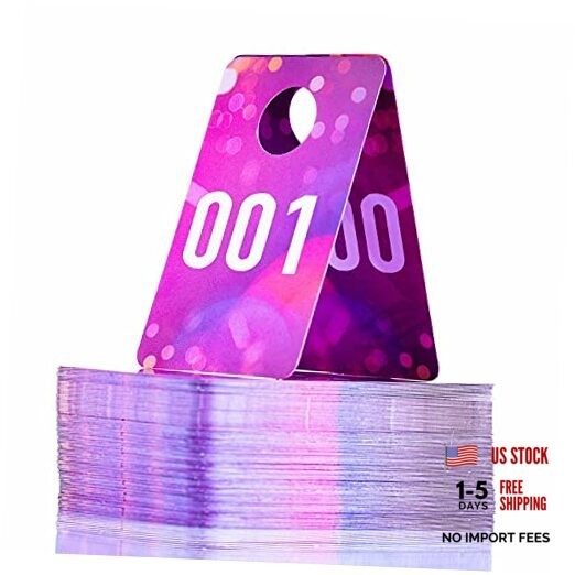Live Plastic Number Tags Consecutive Live Number Tag,1.97×3.15 1-200 Pink Spots