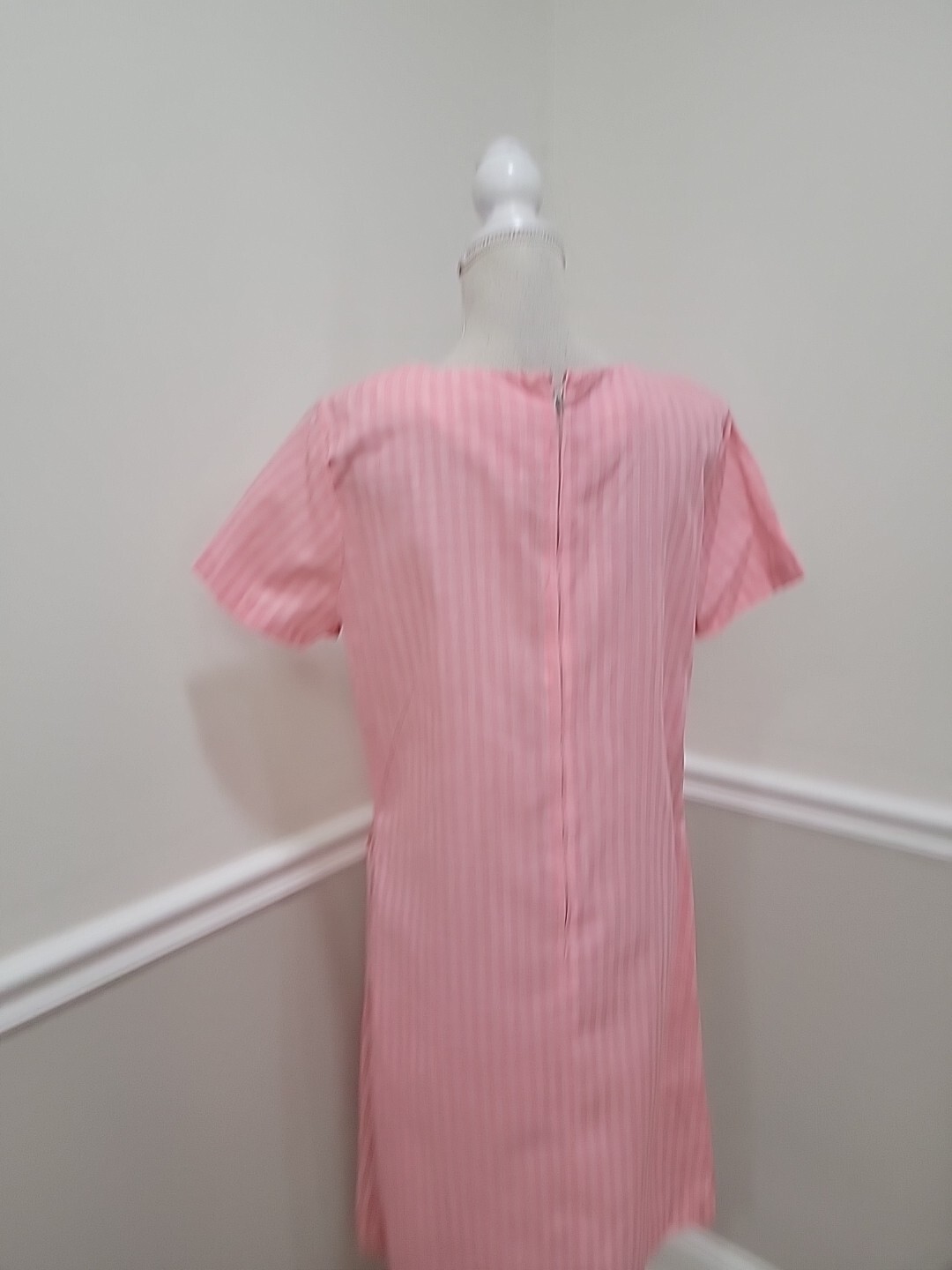Vintage Shaker Square Women’s Days Dress Pink Gingham Zip Back 60s NWT Size 16