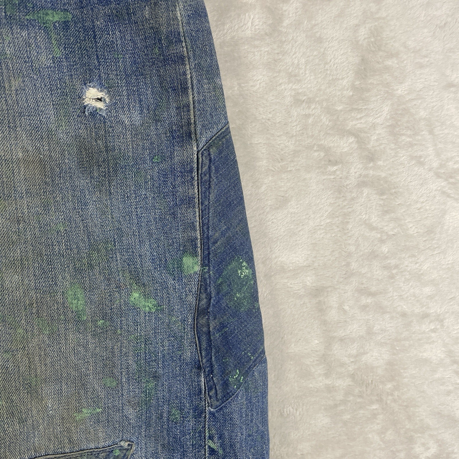 Vintage 50s Penneys Foremost Selvedge Denim Jeans Mens 32×28 Repaired 1950s Hole