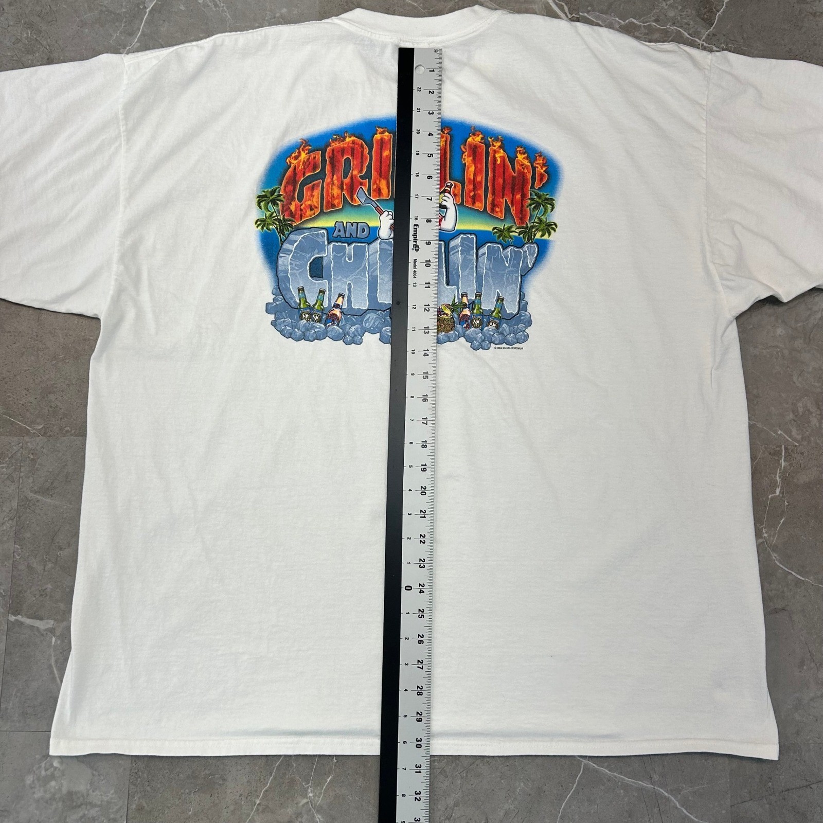 Vintage Big Dogs Graphic Tee Mens 3XL Grillin Chillin Short Sleeve Shirt White
