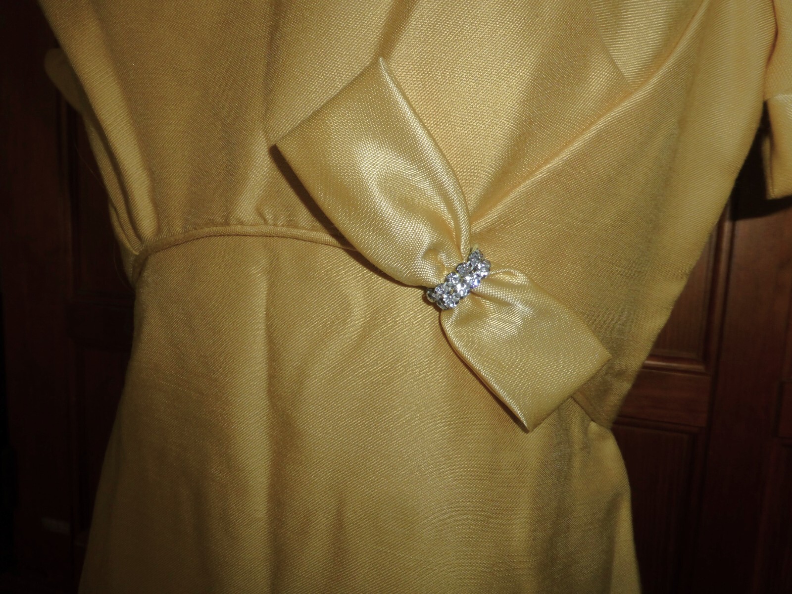 NOS Vtg 60s EMMA DOMB Yellow Regency Wedding Evening Party Maxi DRESS NEW!