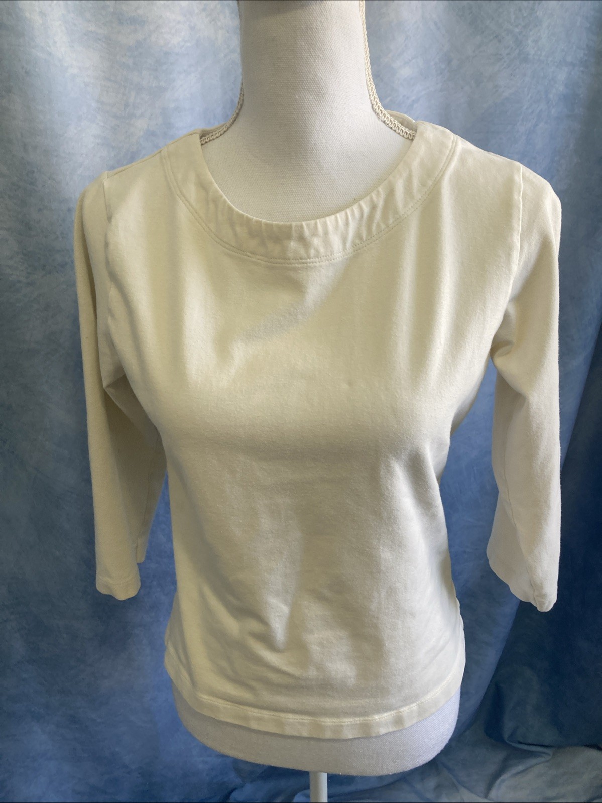 VTG Pusser’s West Indies Top Medium Early 2000s Y2K Ivory Boatneck 3/4 Sleeve