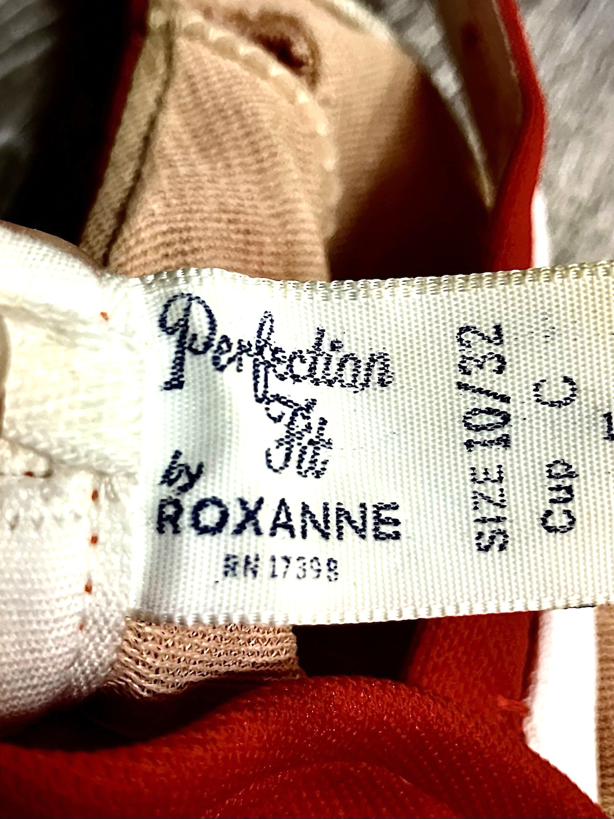 Vintage Roxanne Bikini Swimsuit Red Orange High Waist Two Piece Pinup USA 32C
