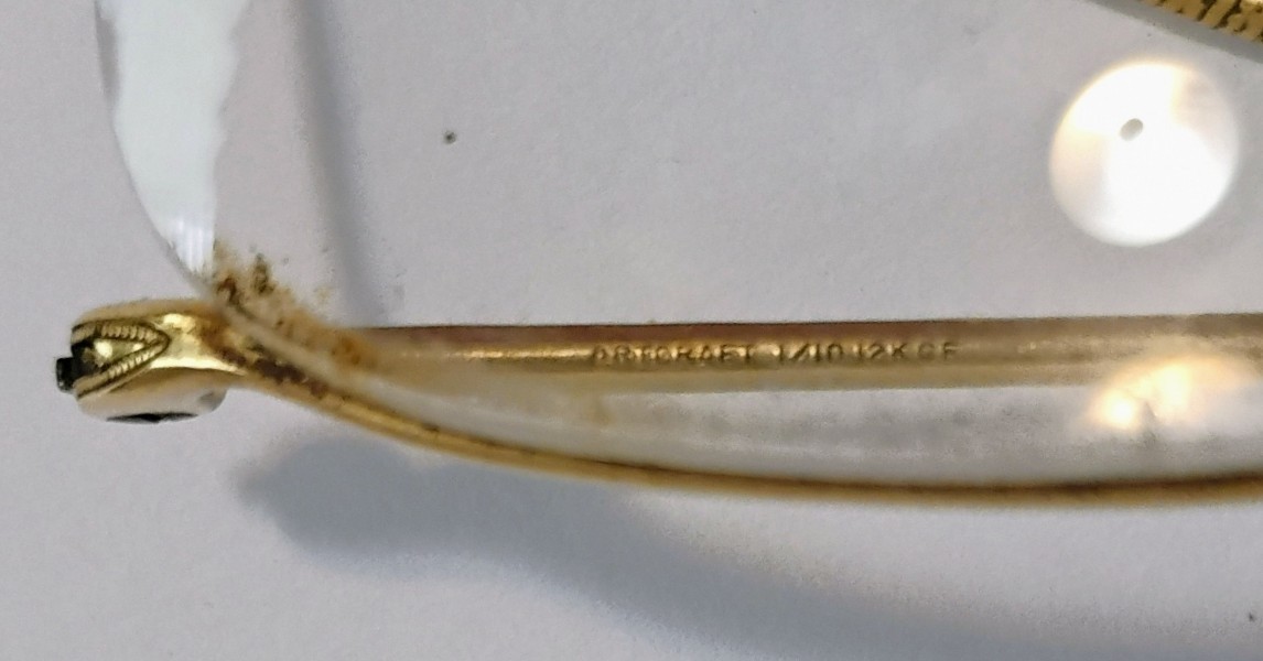 Vintage/Antique Artcraft Bifocal Eyeglasses Wire Frame Half Octagon 12 KT GF
