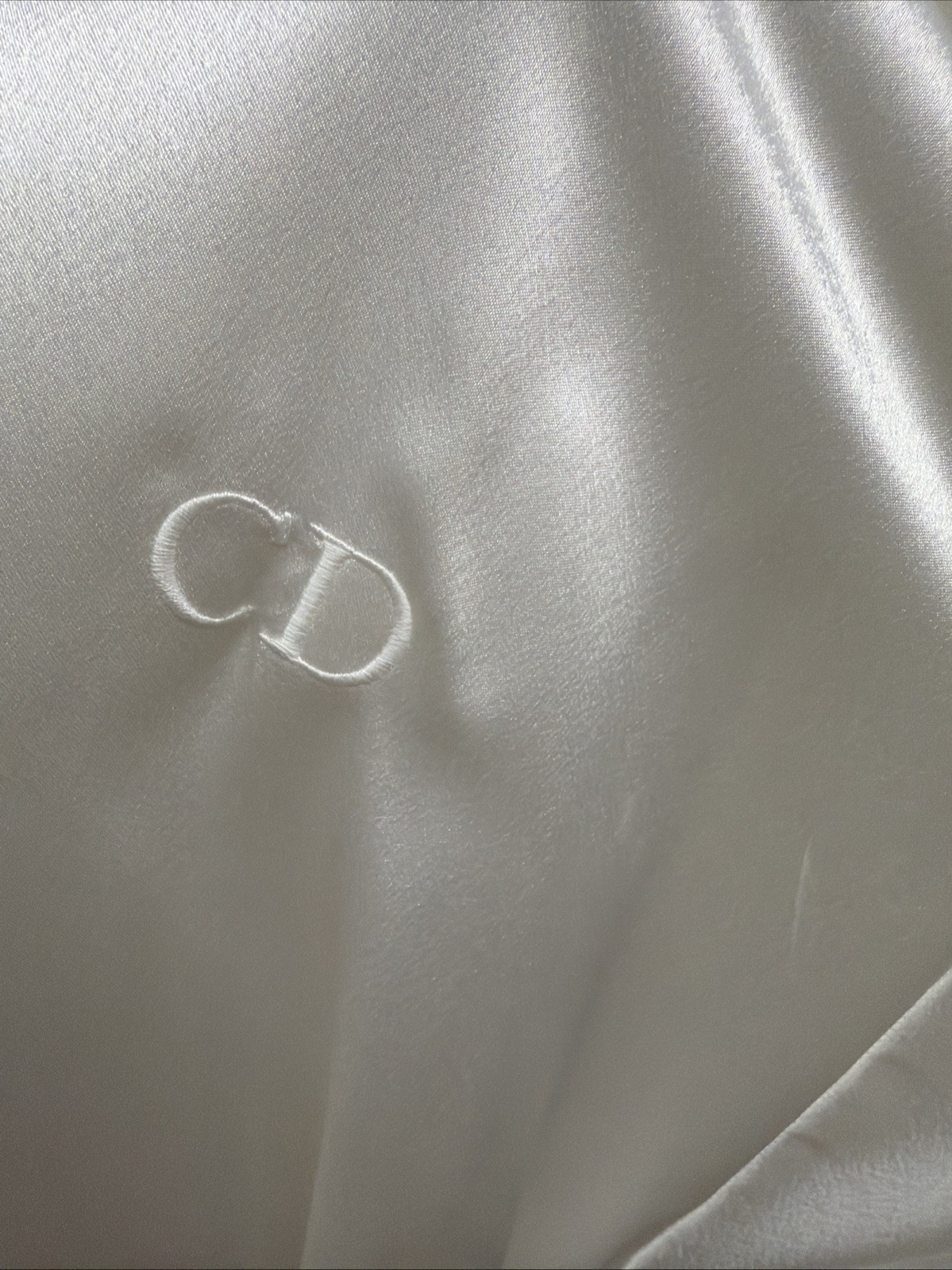 Christian Dior Vtg Maxi Nightgown Satin Slip Dress Small & Robe Small Ivory
