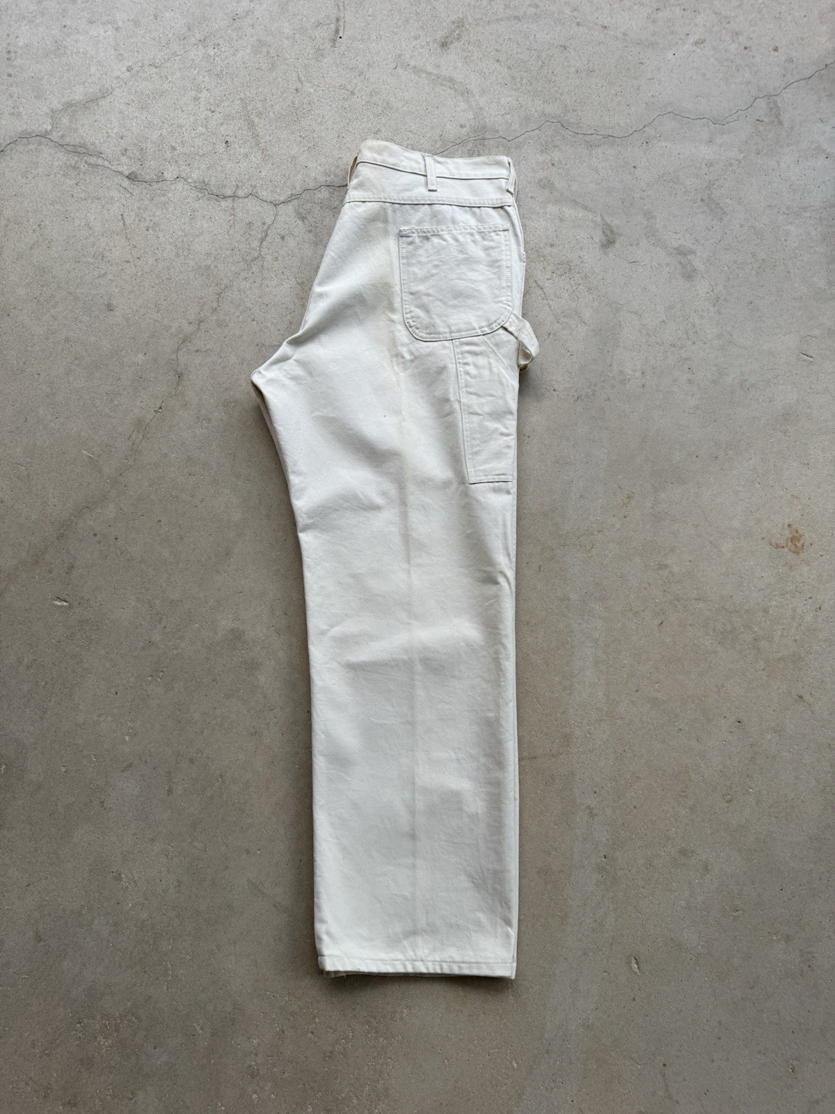 90s Vtg Dickies W 38 L 30 Carpenter Painter Off White Pants Work Cotton Natural