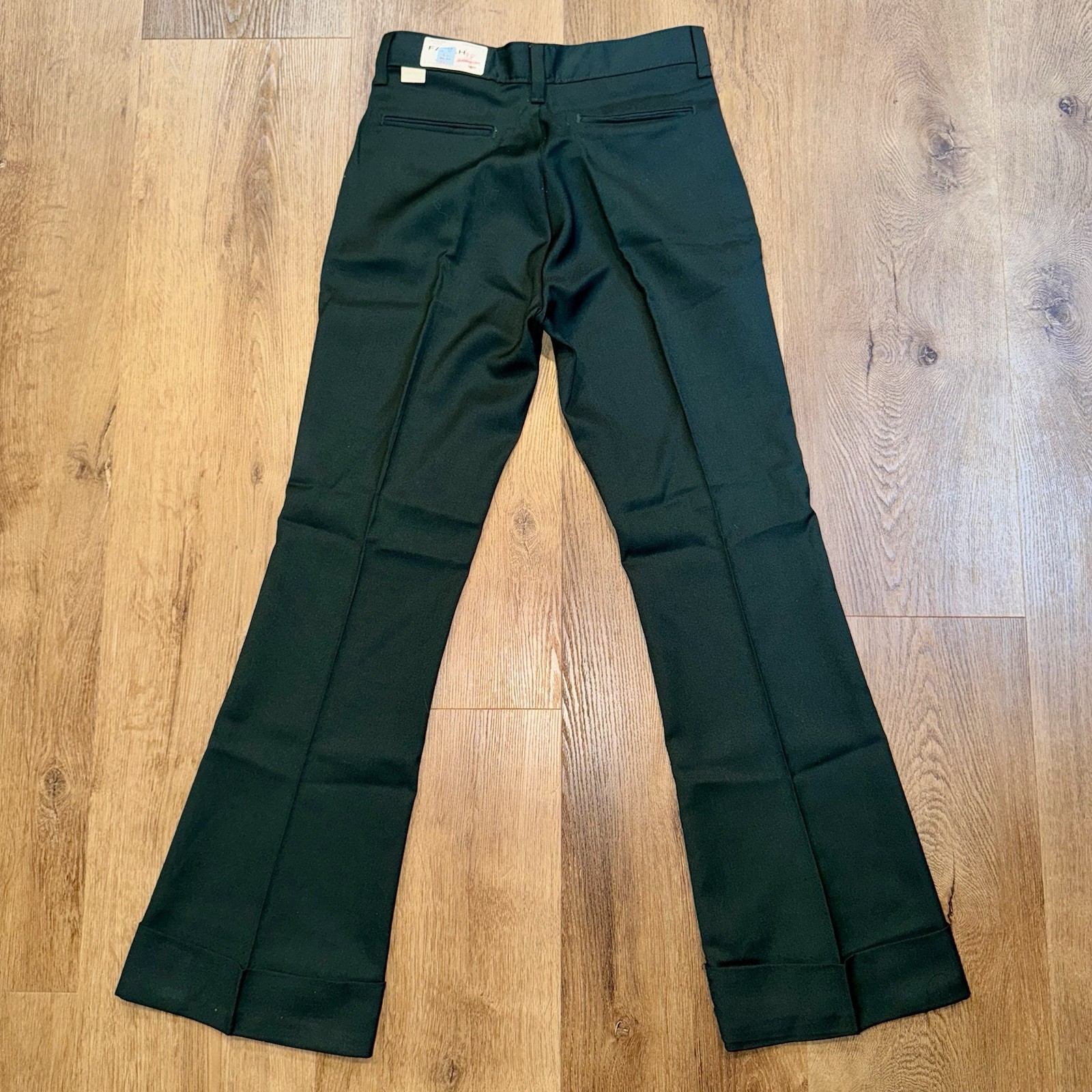 Vintage Farah Bell Bottom Pants 29 30 Disco NOS Polyester Rayon Stretch 60s 70s