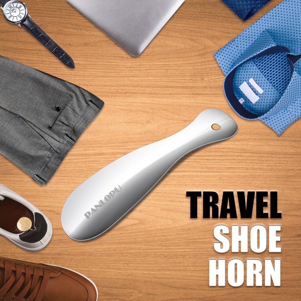 Portable Stainless Steel Shoe Horn 7.5 Inch Long Handle Fashion Travel Aid