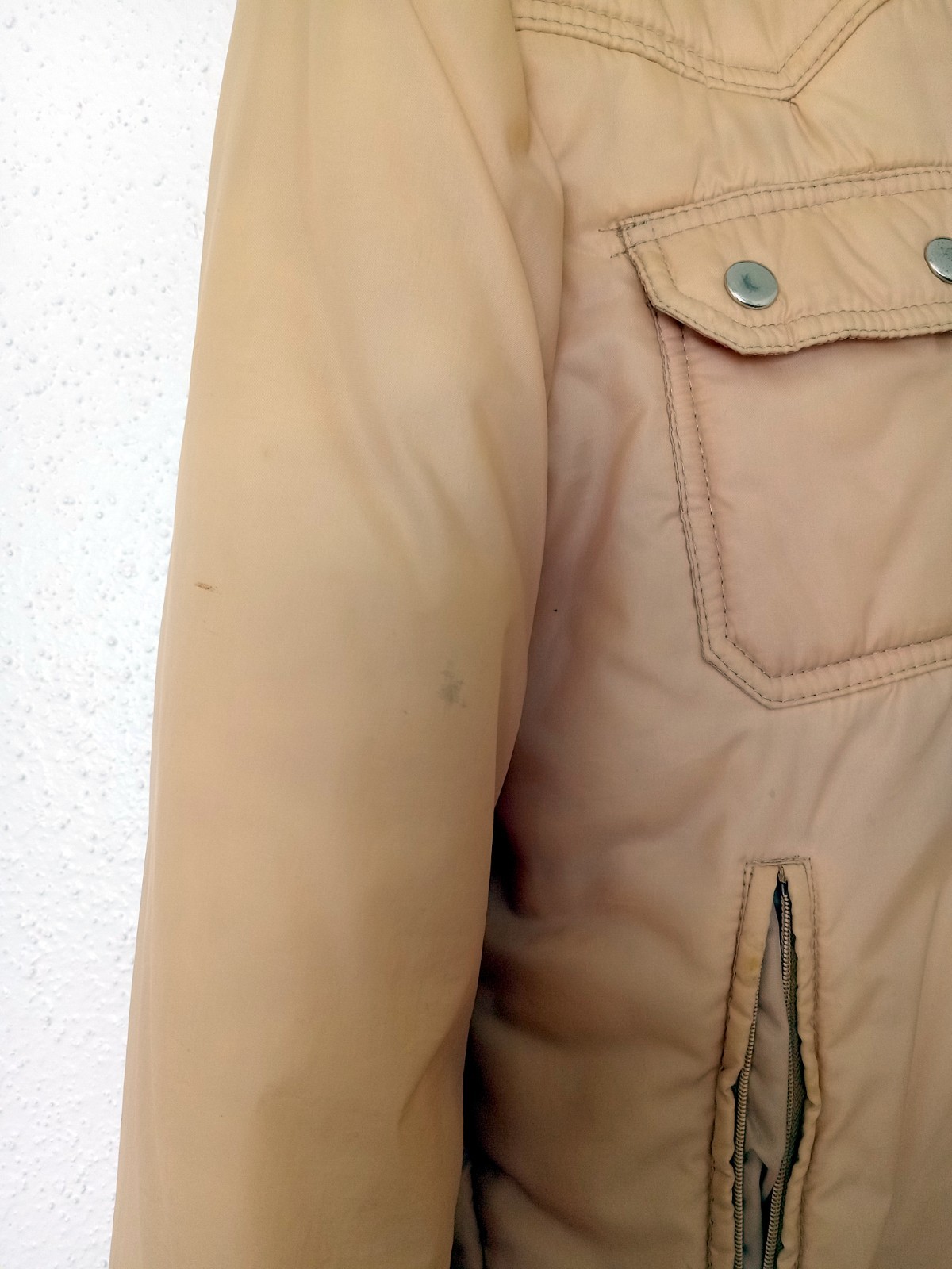 Vintage Sigallo Retro Waterproof Tan Ski Jacket Medium Nylon Insulated