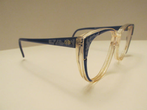 Geoffrey Beene 106-50 Victory Optical Vintage Blue & Clear Eyeglasses USA
