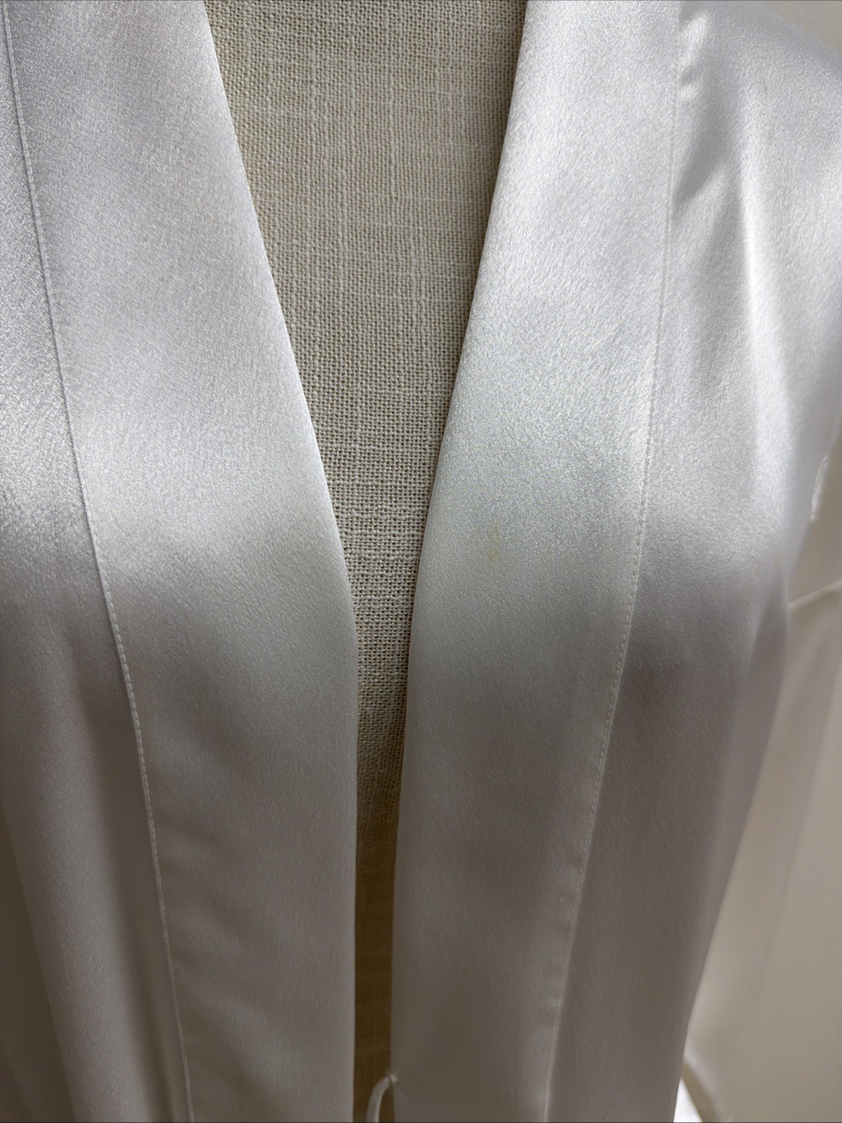 Christian Dior Vtg Maxi Nightgown Satin Slip Dress Small & Robe Small Ivory