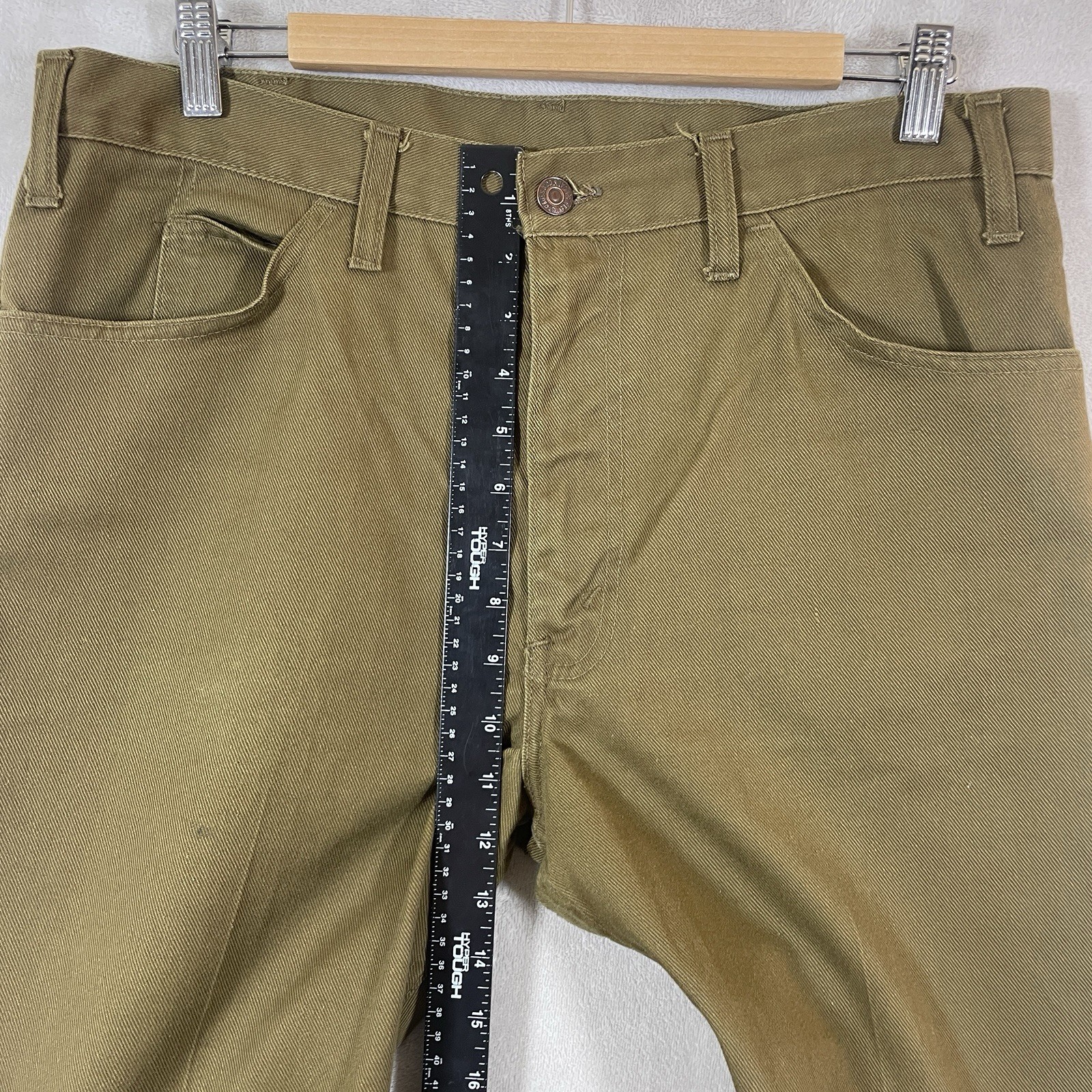Vtg 60s Levis BIG E Bell Bottom Pants Men 34×31 Flare Bootcut TALON Cotton Blend