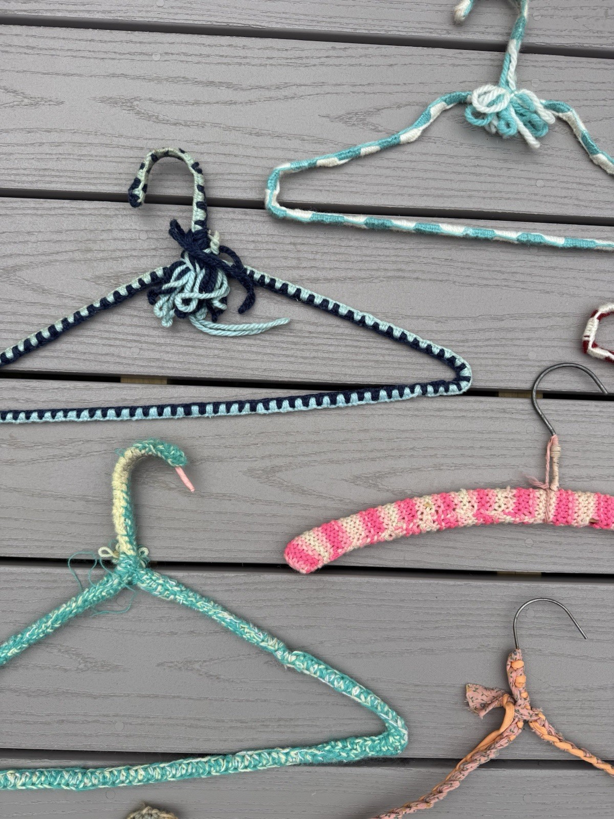 Lot Of 10 Vintage 1970s Knit Crochet Hangers