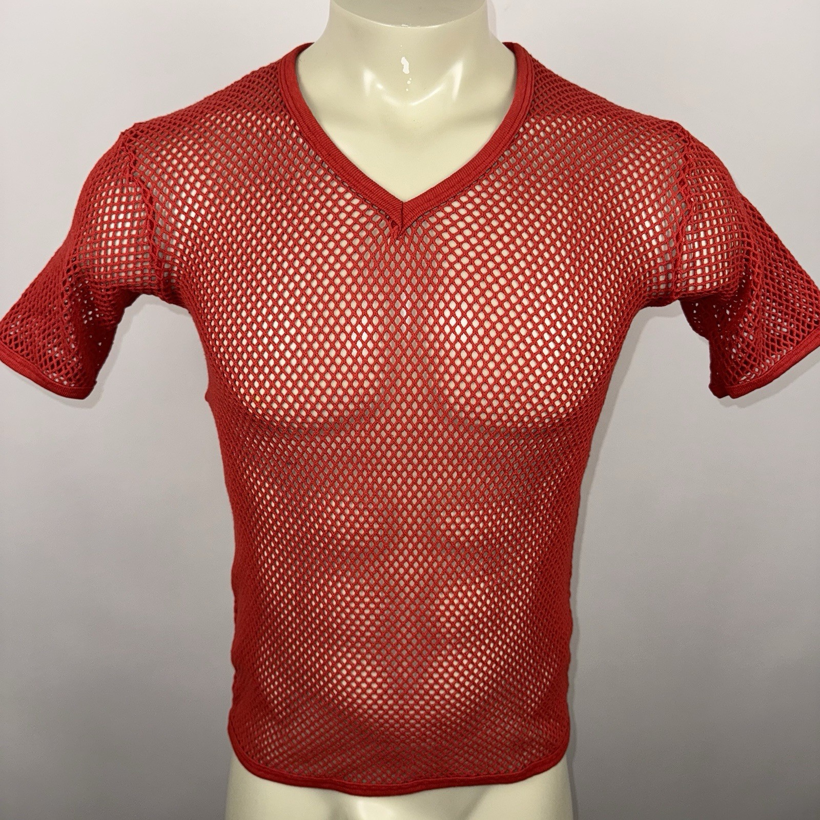 Campus Mesh Shirt Mens See Through Fish Net Vtg 70s Disco Soul Train Sexy Medium