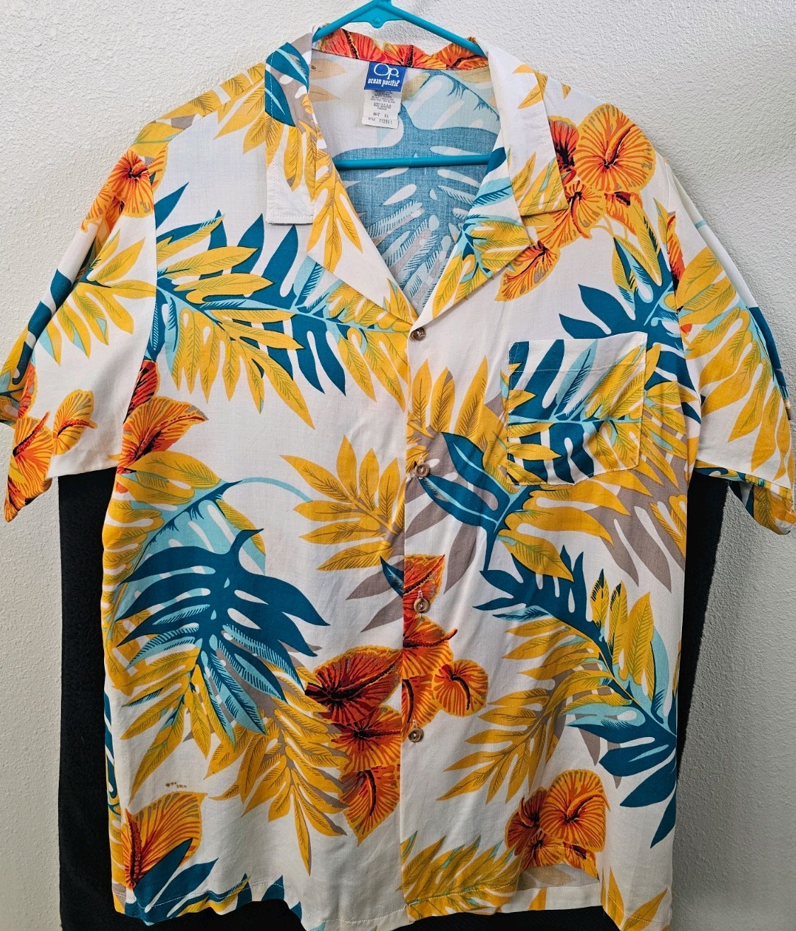 VTG OP Hawaiian Shirt Mens USA Made 100% Rayon Button Up Casual Size XL