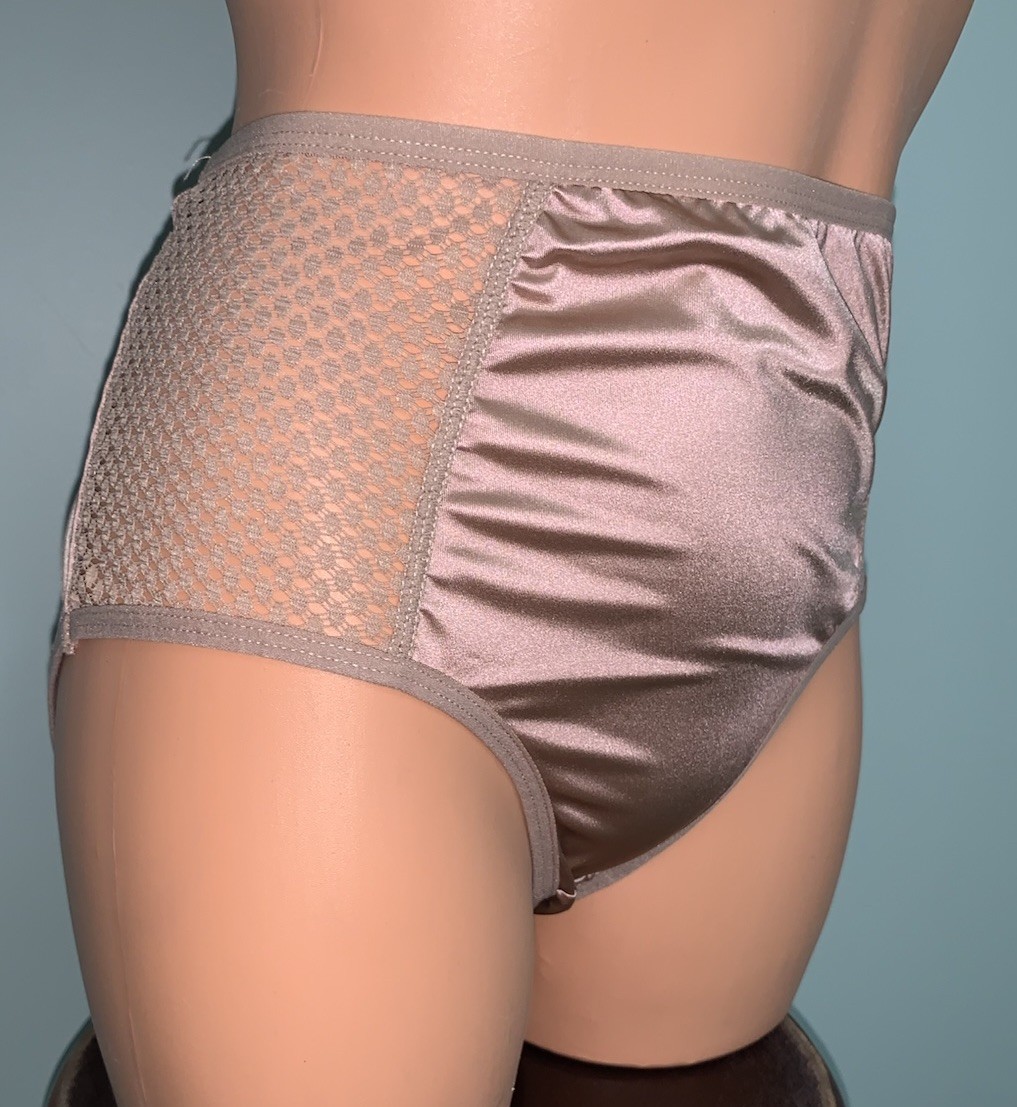 NEW Glossy Secret Stretch Satin XL Hi Cut Bikini Brief Panties SILKY!! 2nd Skin