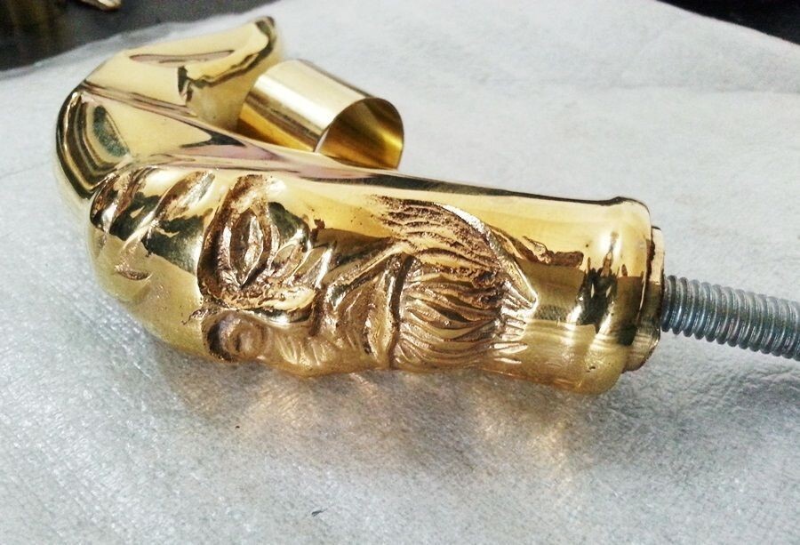 Antique Solid Brass New Designer Handmade Style Only Head Handle Engraved Gift