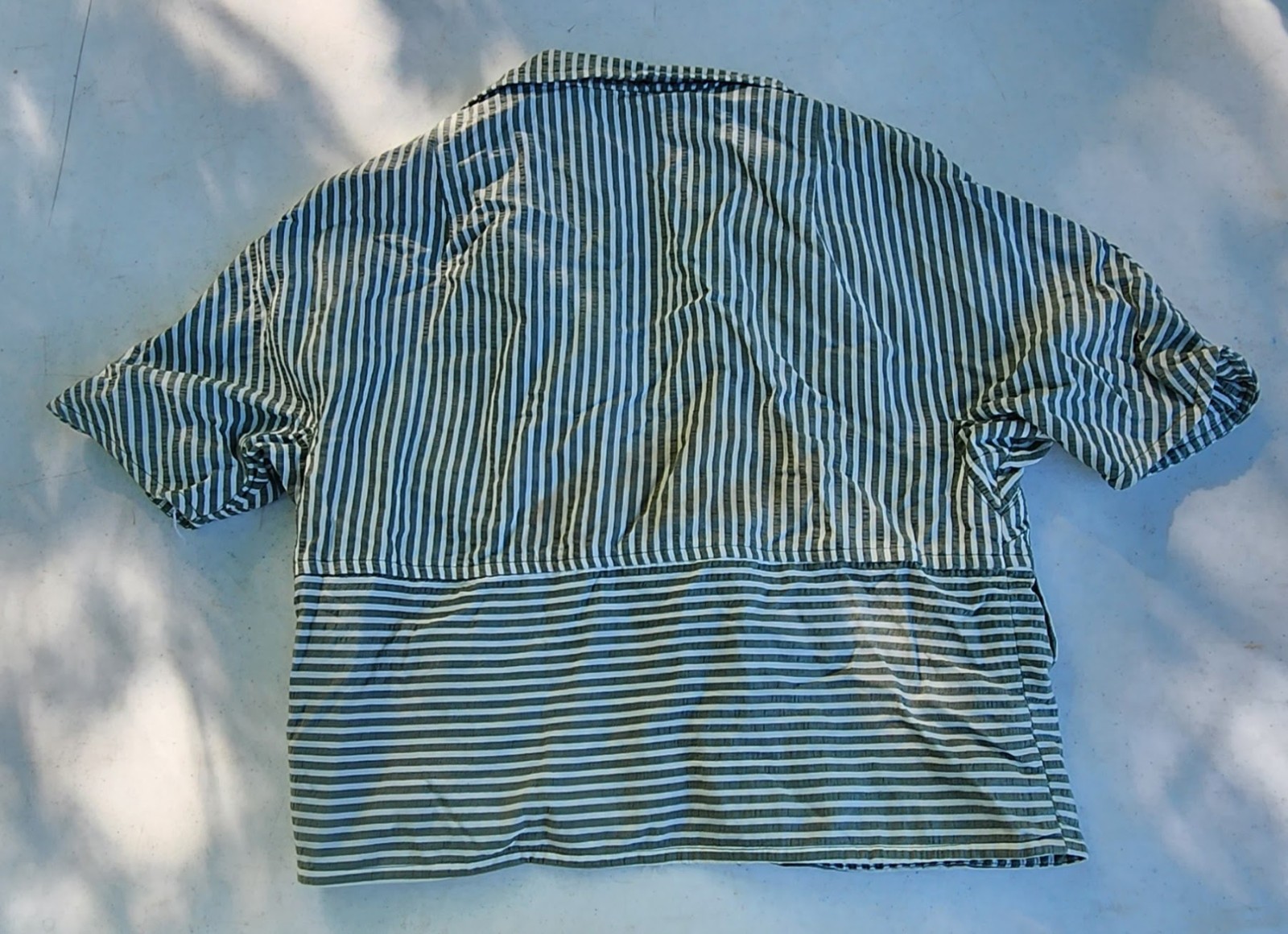 vintage striped green cropped button up with collar