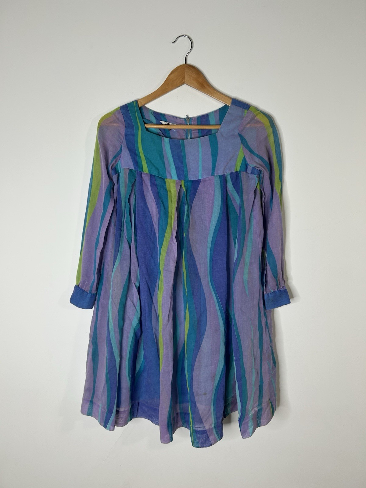 Vintage 1960’s Dress Women’s Purple Trapeze Micro Mini Mod Go Go