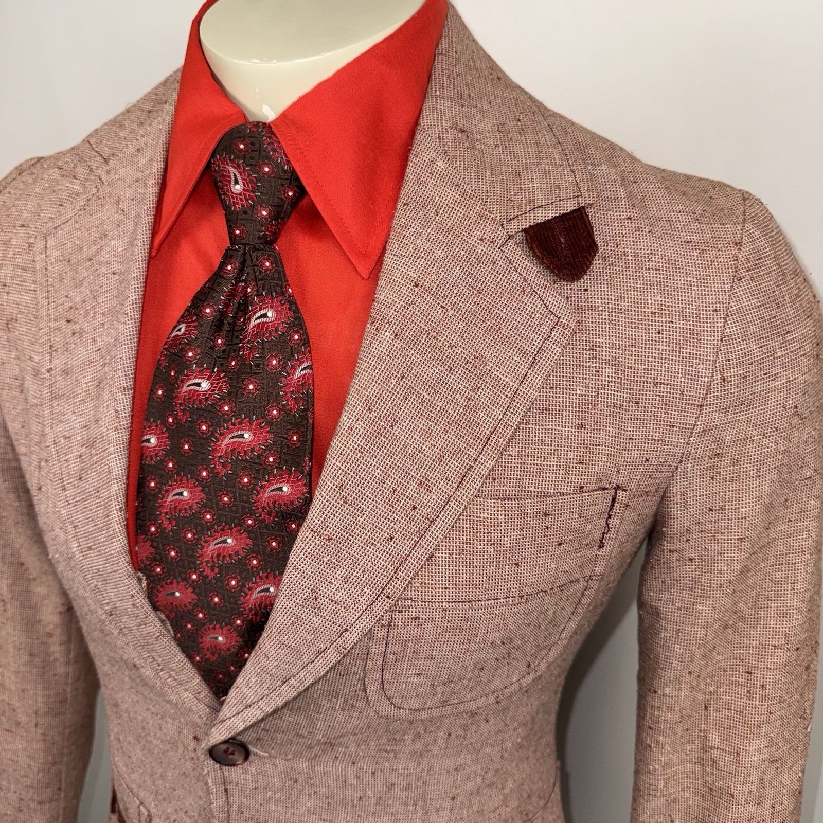 Vintage Esprit 3 Piece Suit Mens 36 Jacket 28 32 Pants Bell Bottom Leisure 70s