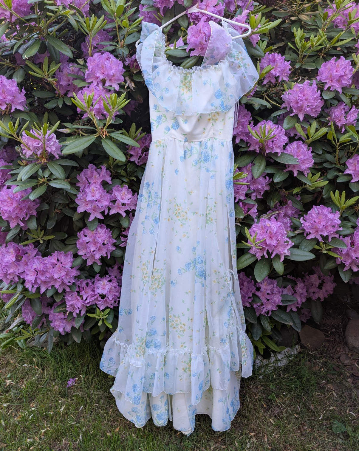 🌸 Authentic 70s Vintage Floral Maxi Dress – ILGWU Union Made