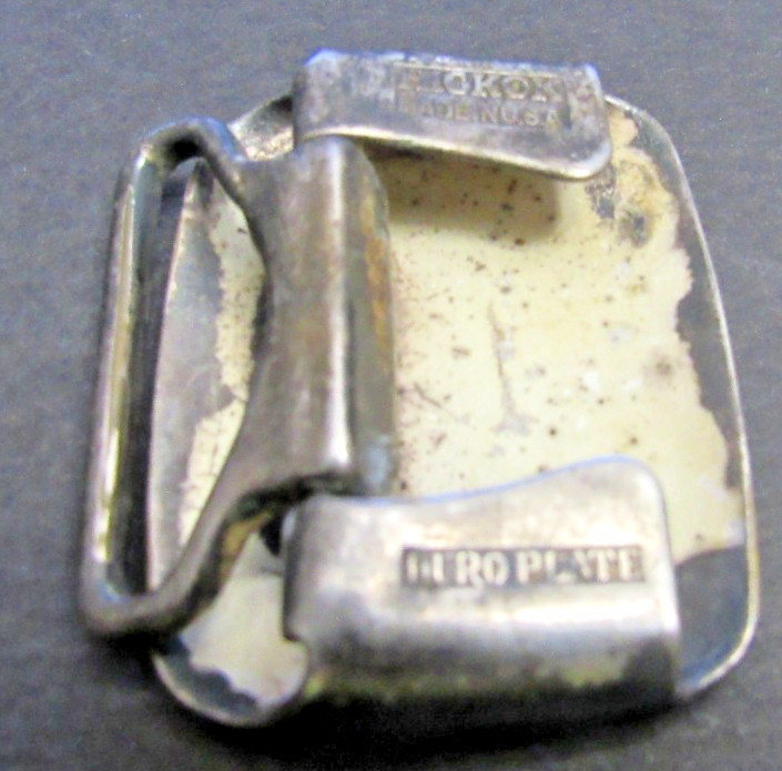 Art Deco Letter J Initial Monogram Silver Color Hickok Plate Vintage Belt Buckle