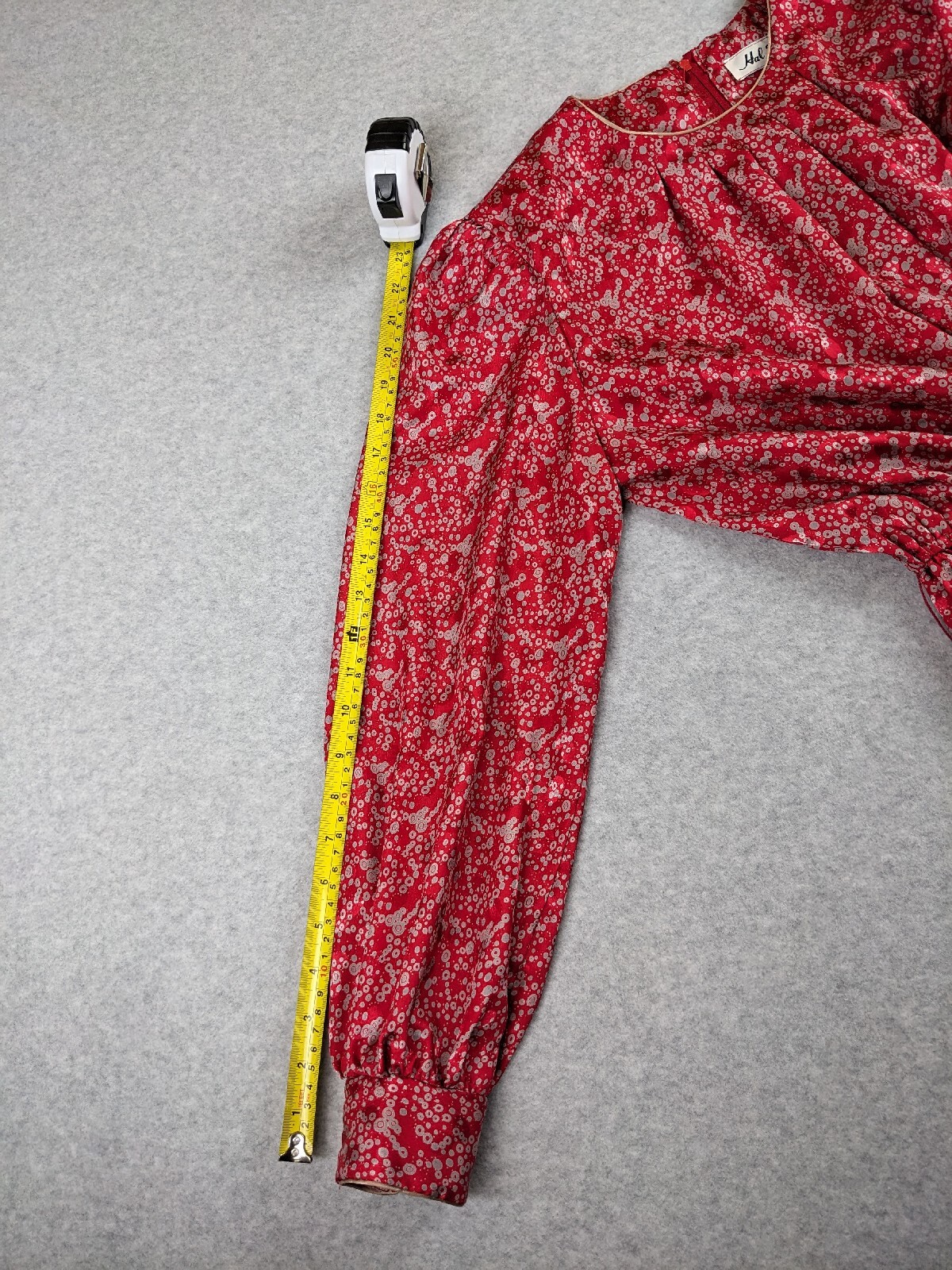 Hal Ferman Vintage Women Red Dress SZ 14 (6-8) Union USA Made Geometric Circles