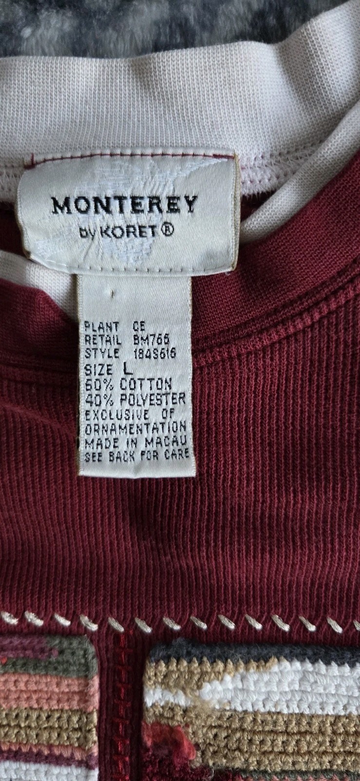 Grandmacore Sweater Size Large Monterey by Koret Vintage Pullover Patchwork