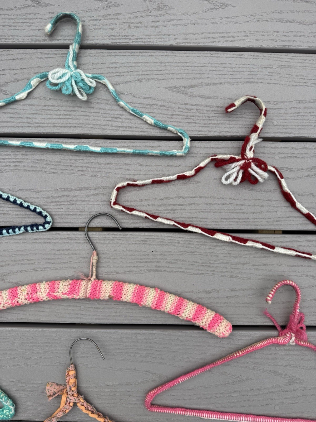 Lot Of 10 Vintage 1970s Knit Crochet Hangers