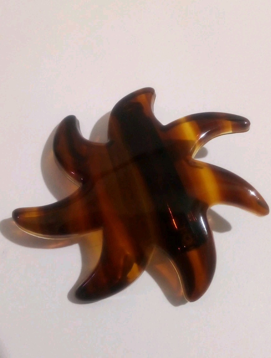 VINTAGE Starfish TORTOISE PLASTIC Hair Clip Made In France