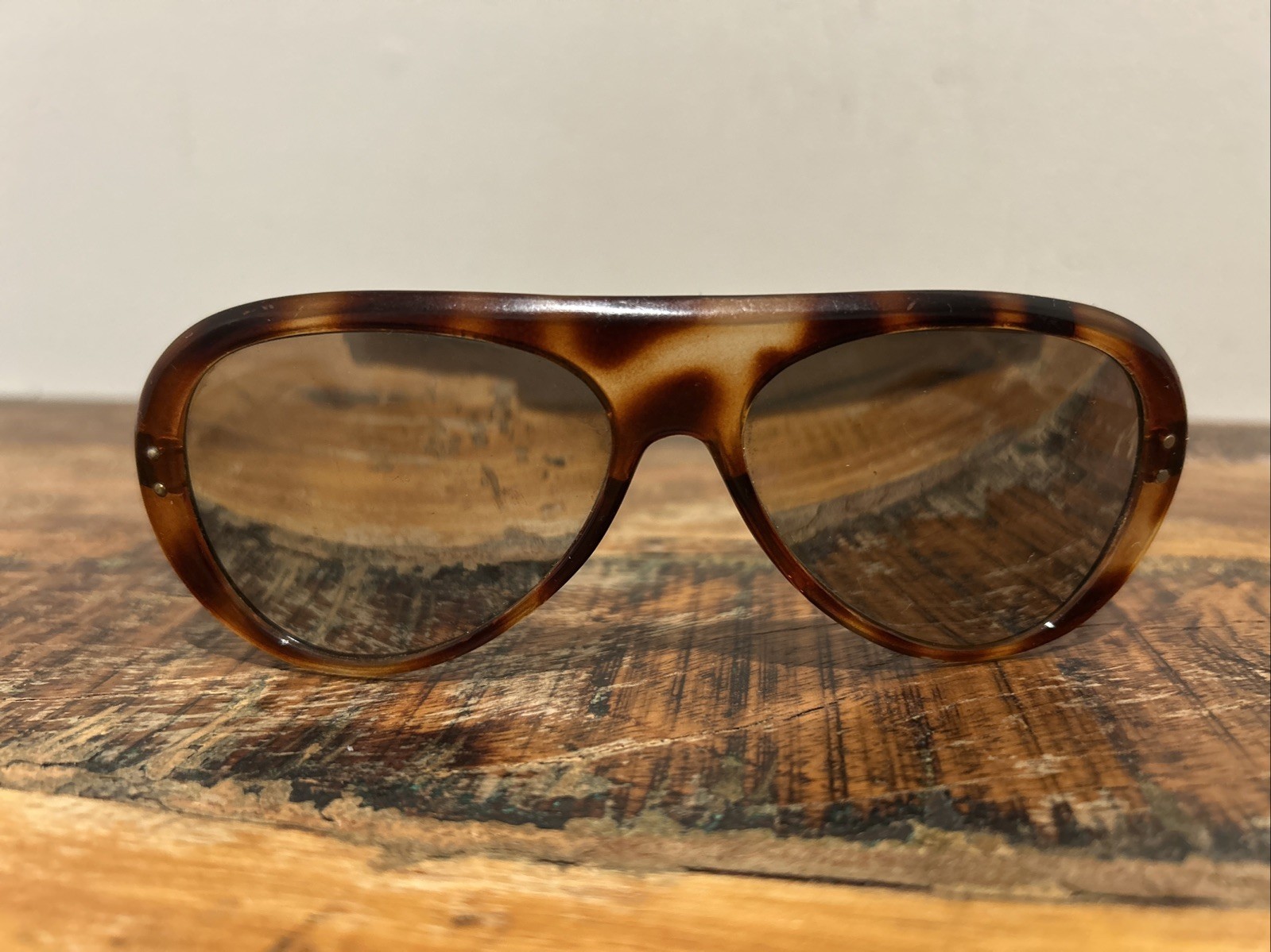 Vintage GH Japan Tortoise Aviator Sunglasses Brown Acetate Retro Oversized