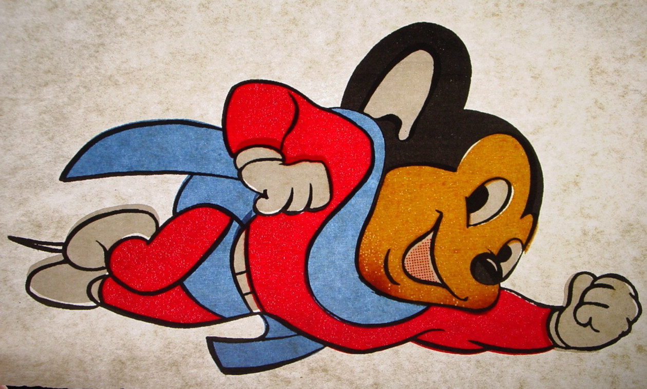 MIGHTY MOUSE VINTAGE 1970’s CARTOON IRON ON TRANSFER -NICE, B-27
