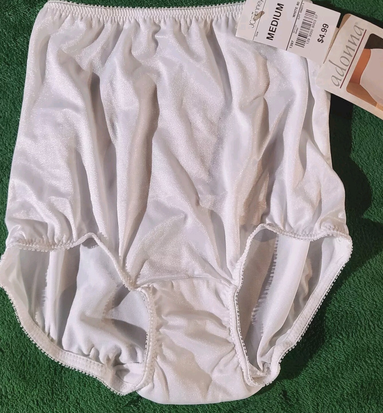 NEW VTG. JC PENNY ADONNA TAILORED STRETCH SATIN BRIEF LIGHT CONTROL SIZE MEDIUM