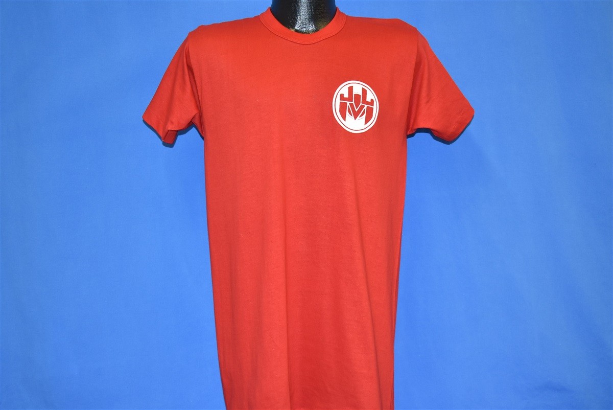 vtg 70s A&M RECORDS TRUMPET RUSSELL ATHLETIC A M RED COTTON AM t-shirt MEDIUM M
