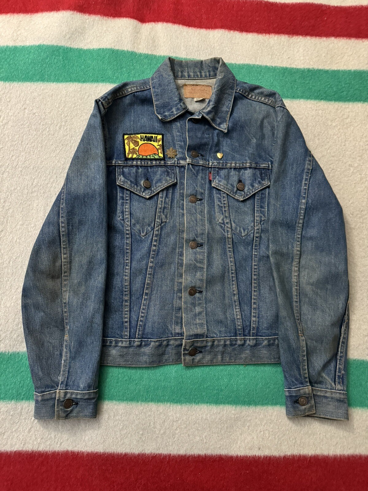Vintage 70s 1971 71 Levi’s Big E Type 3 Trucker Jean Jacket Small 21×25 52 Stamp