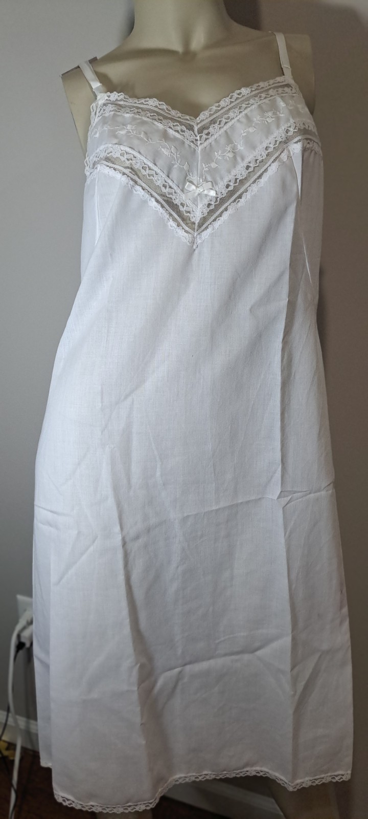 Polyester Cotton Woven Blend Summer Full Slip 38 Cute Bust Lace