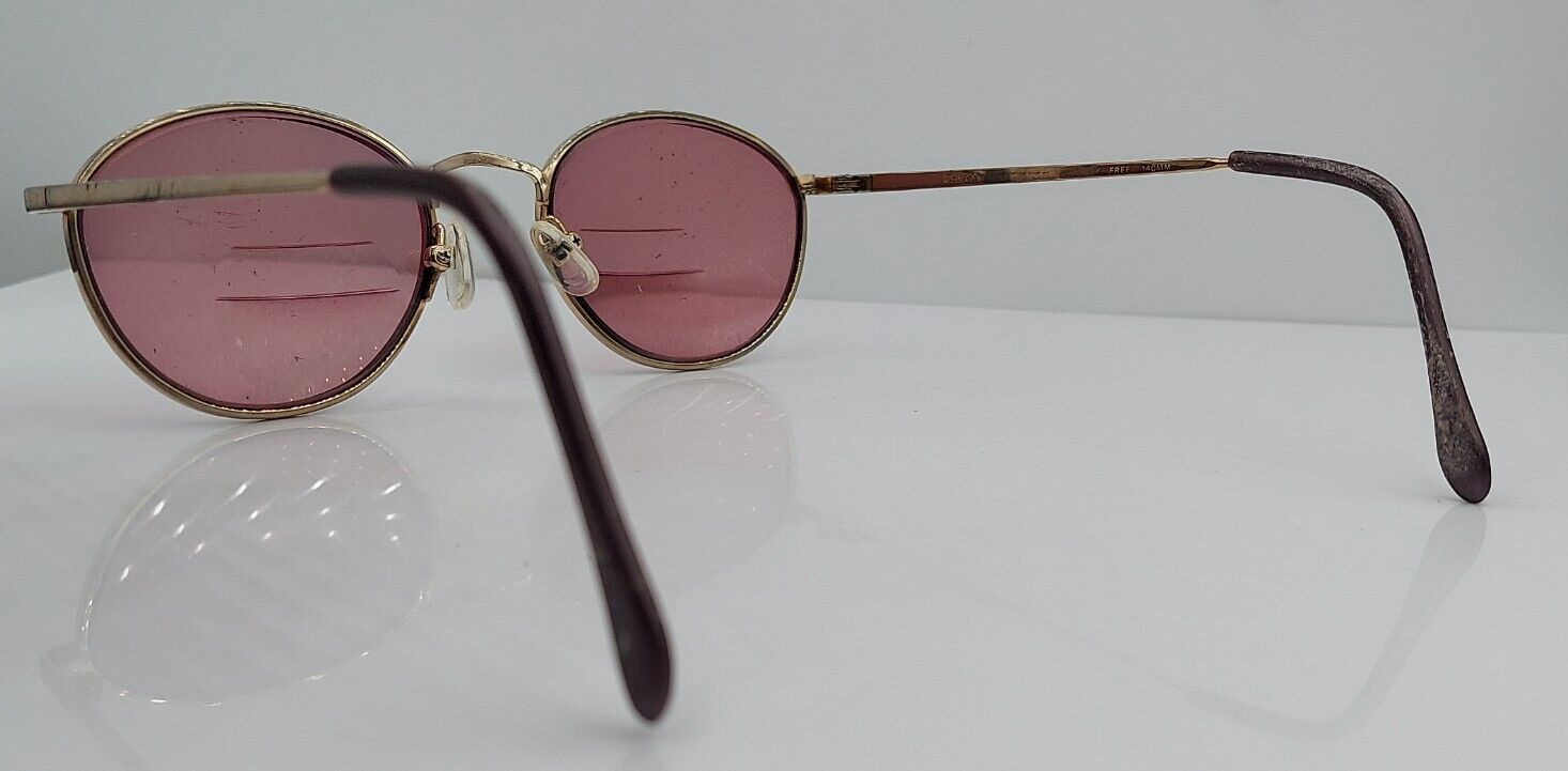 Vintage Charmant Pink Gold Oval Metal Sunglasses Japan FRAMES ONLY
