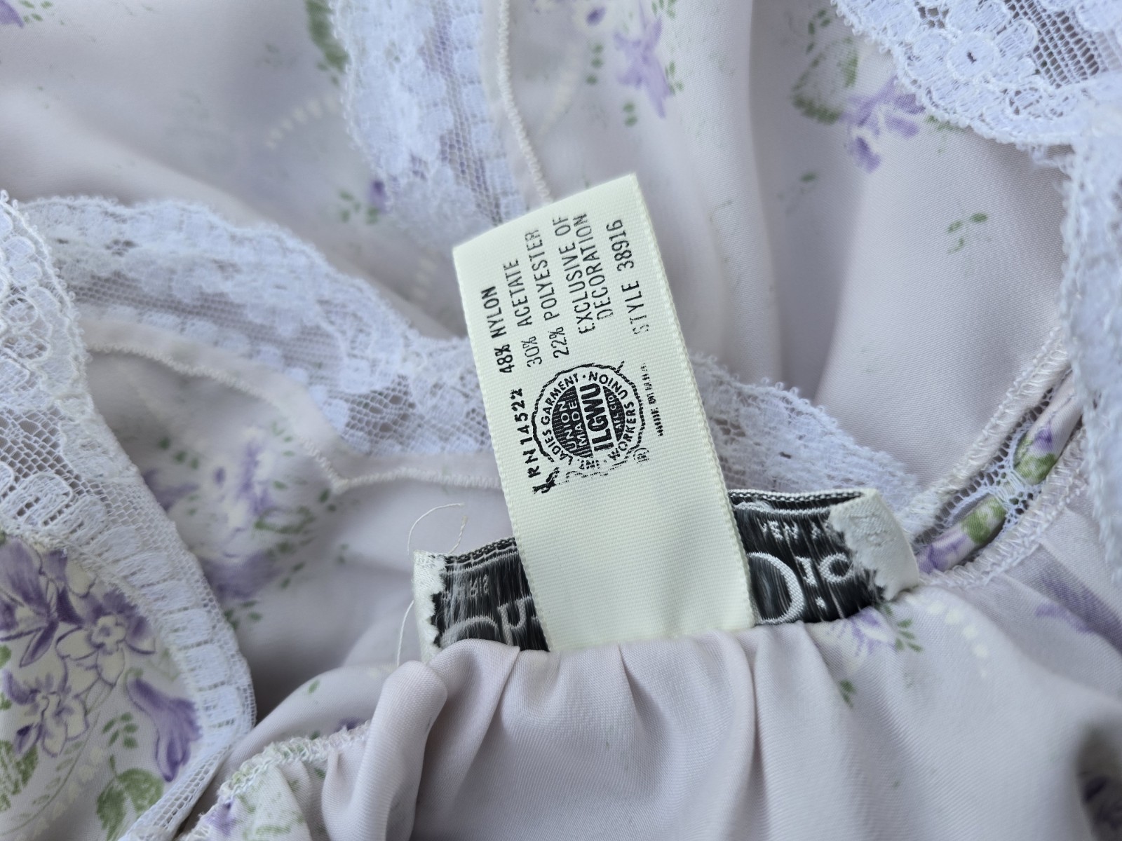 Vintage 70s/80s Christian Dior Lingerie Peignoir Set Union Made Saks ILGWU S