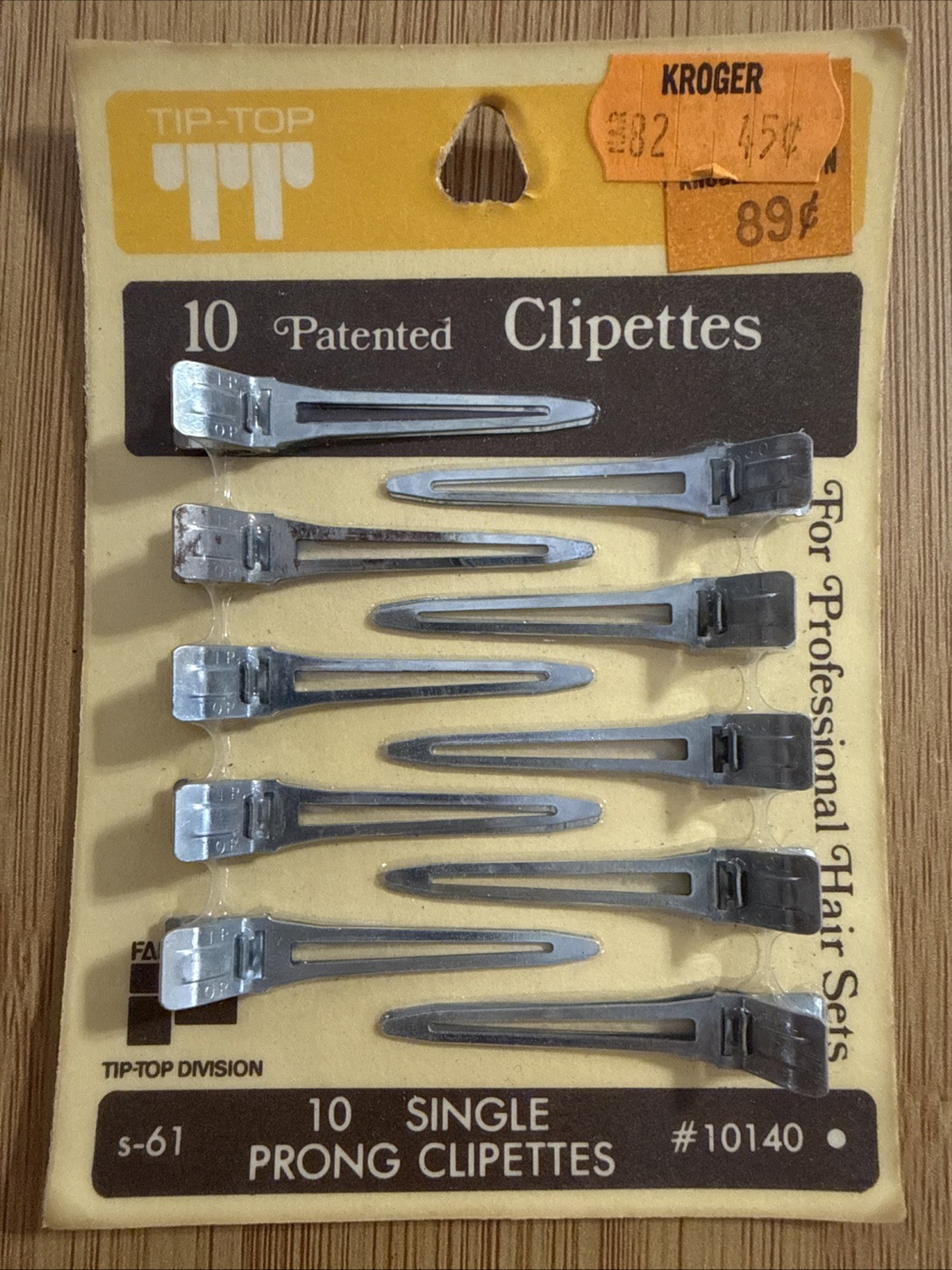 VINTAGE Tip-Top Clipettes Hair Clips New Old Stock NOS 10 Pc Prop
