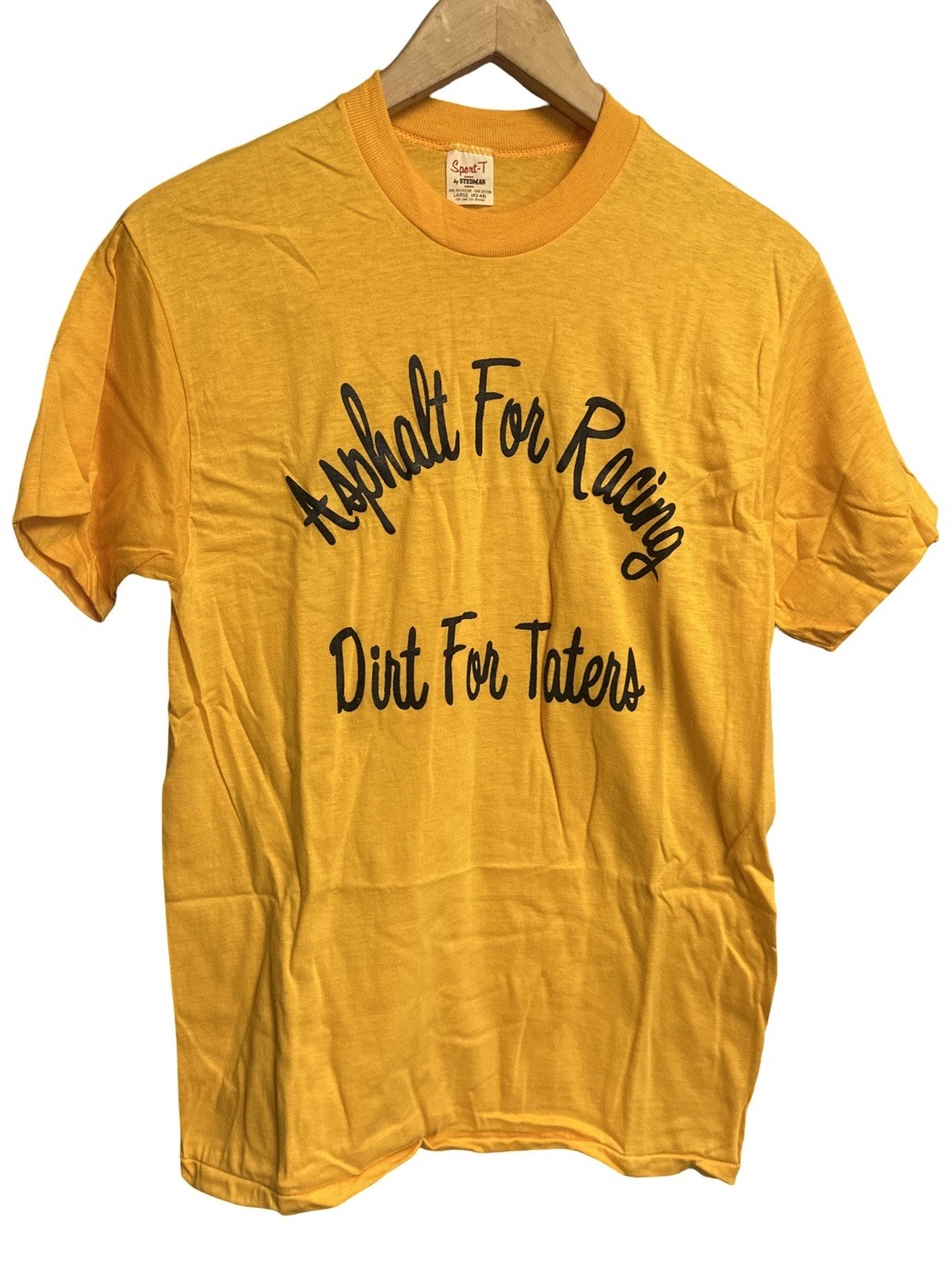 Vintage 70’s Motorcycle Racing Asphalt For Racing Dirt For Taters T Shirt Size M
