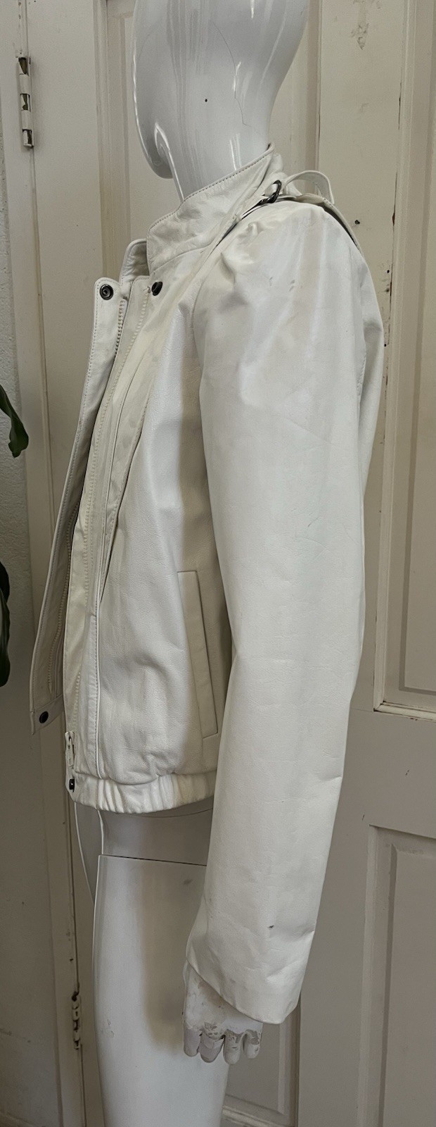 WILSON SUEDE & LEATHER White VINTAGE! 80’s GLAM ROCK Zippered Jacket Sz 14