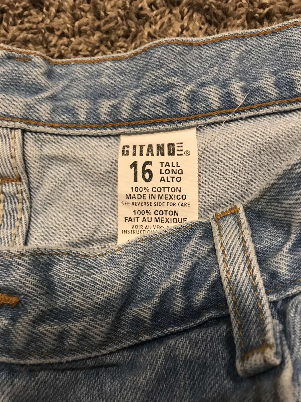 vtg gitano womens size 16 denim jeans lightwash mom style b1