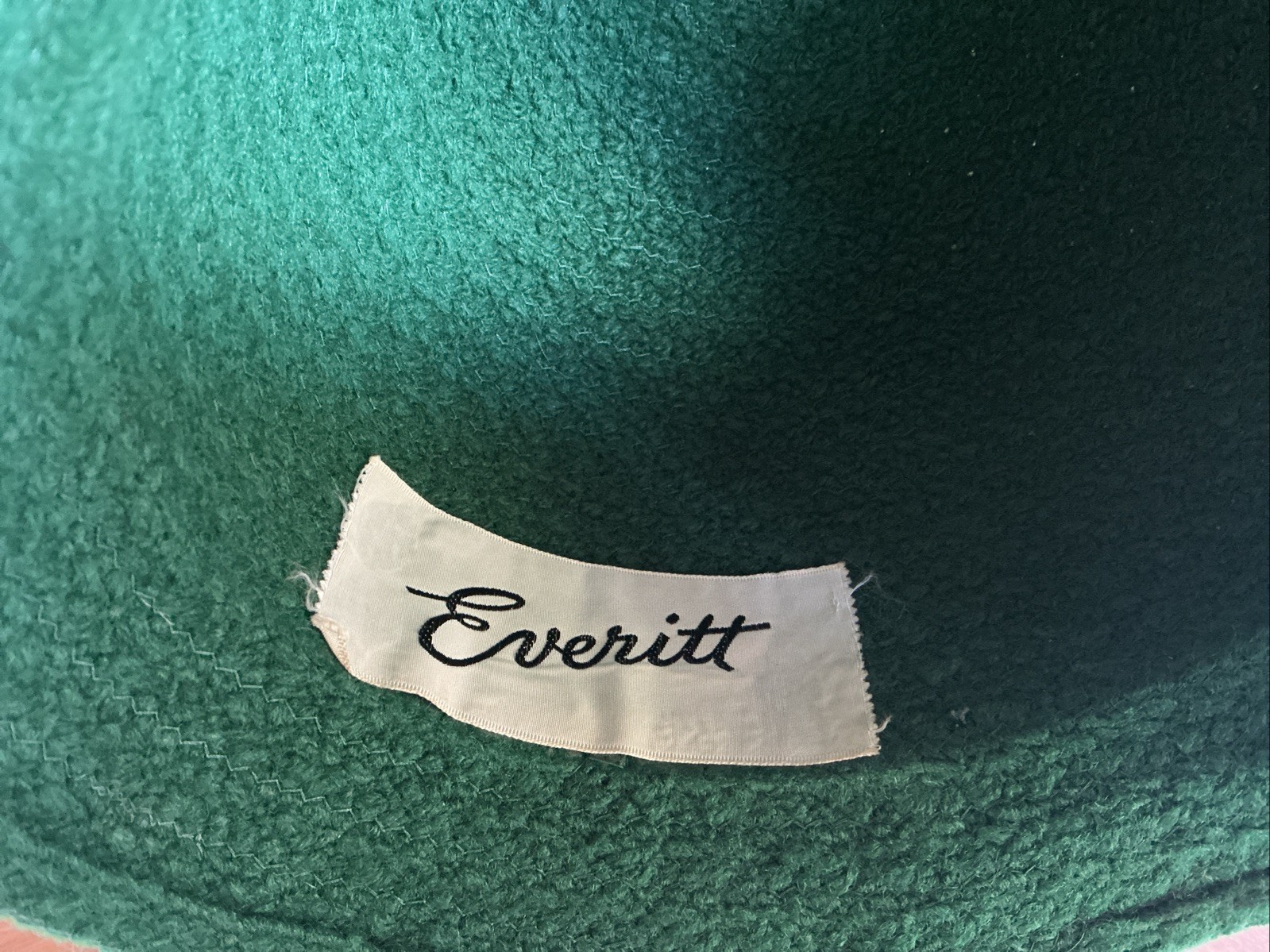 Vintage Cloche Hat Everitt Medium 22 inches Green with Gold Tone Accents