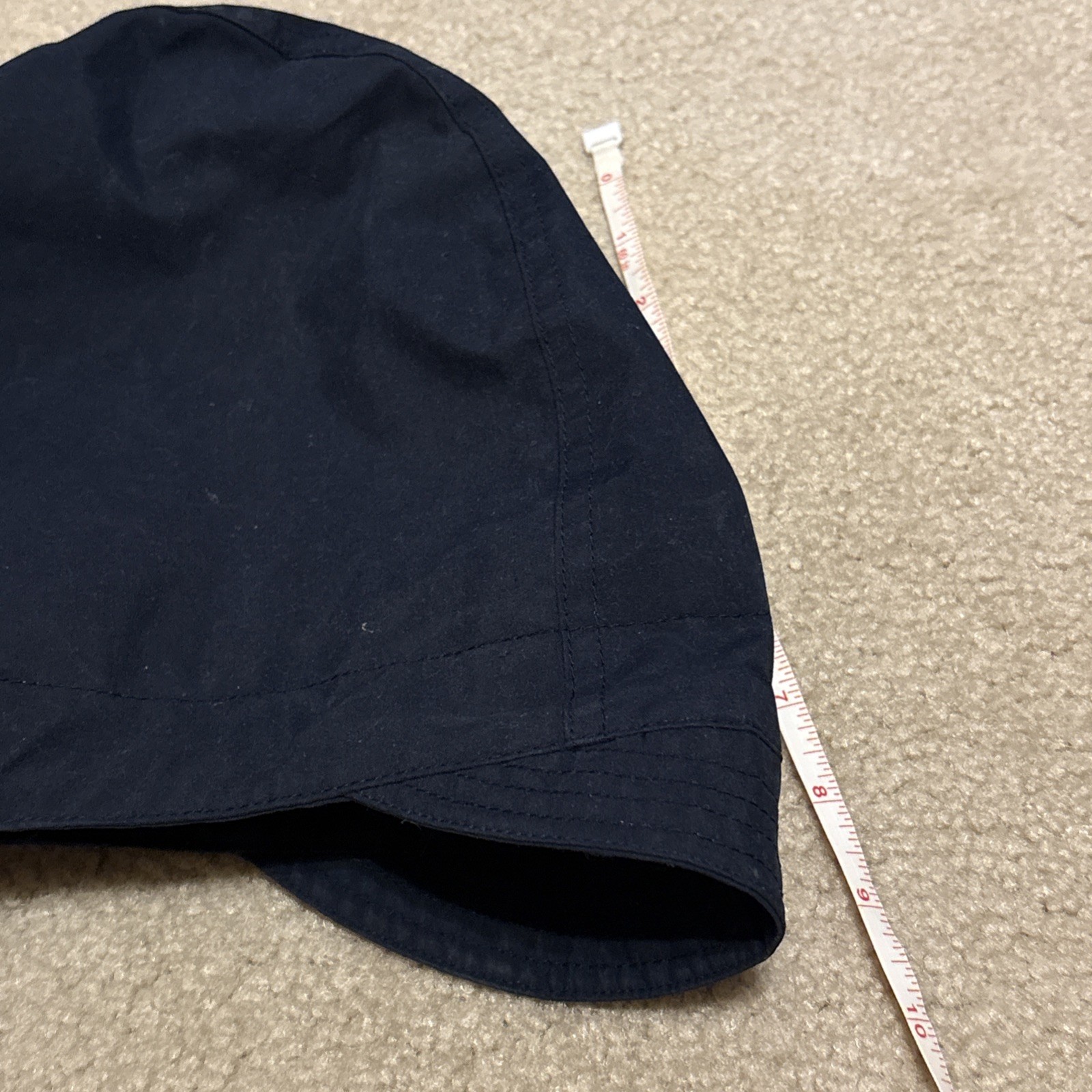 Navy Hood Mens Lands End Medium Vtg Squall Slicker Waterproof Lined Rain Coat