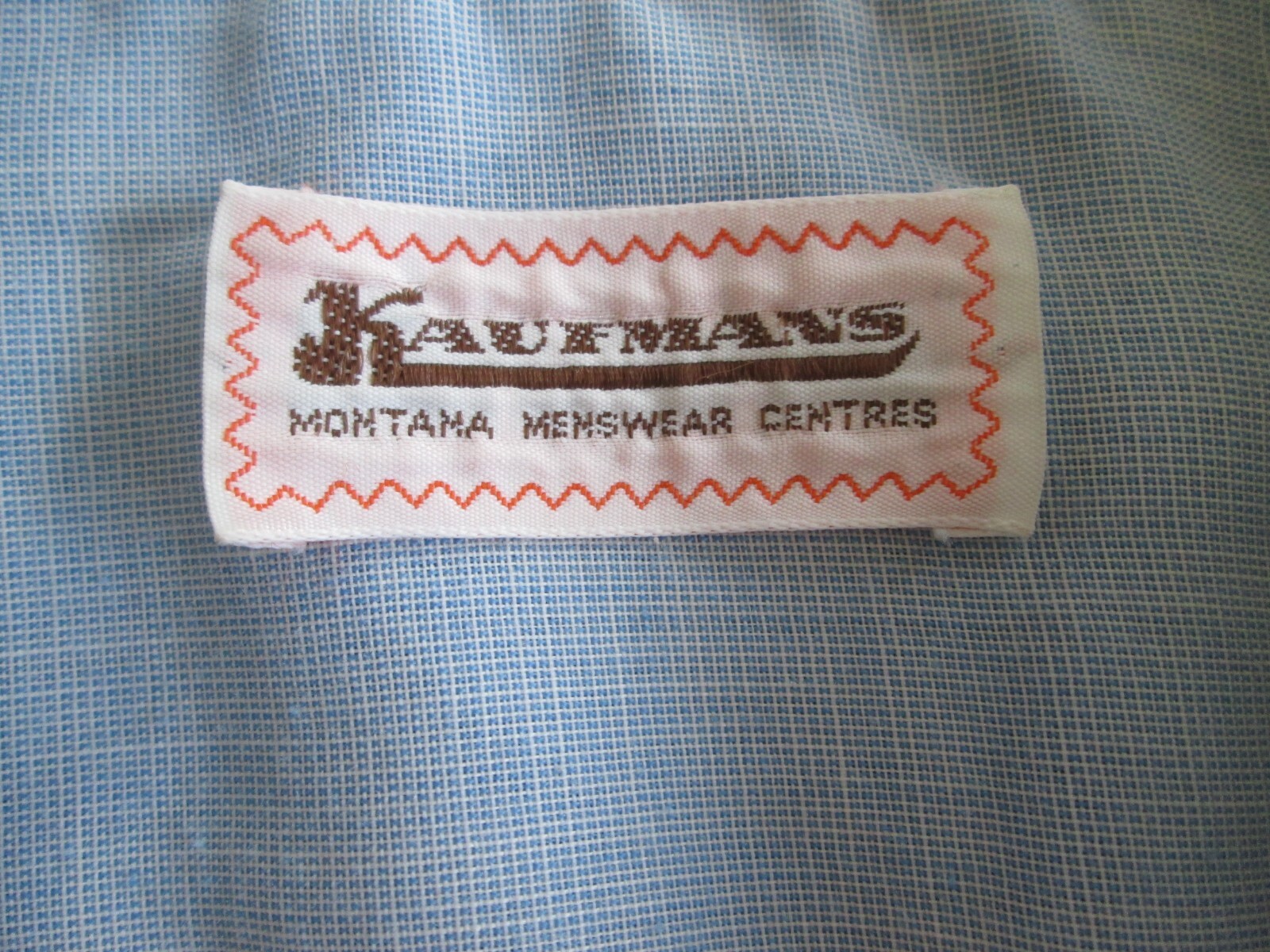 Vintage Kaufman’s Montana Western Shirt Large Blue Sheer Light Polyester Blend