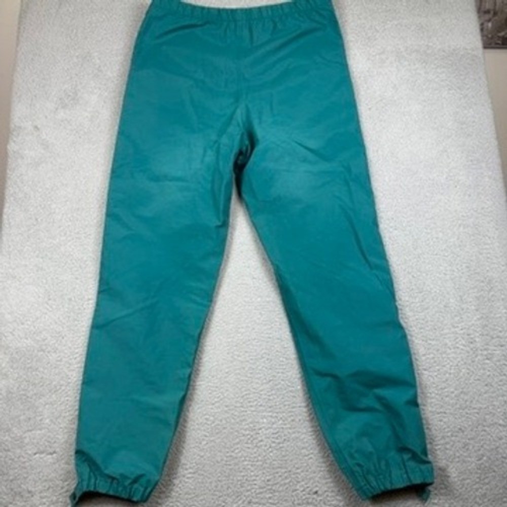 Vintage REI XL Tall Teal Green Zip Off Rain Pants Lightweight Waterproof USA