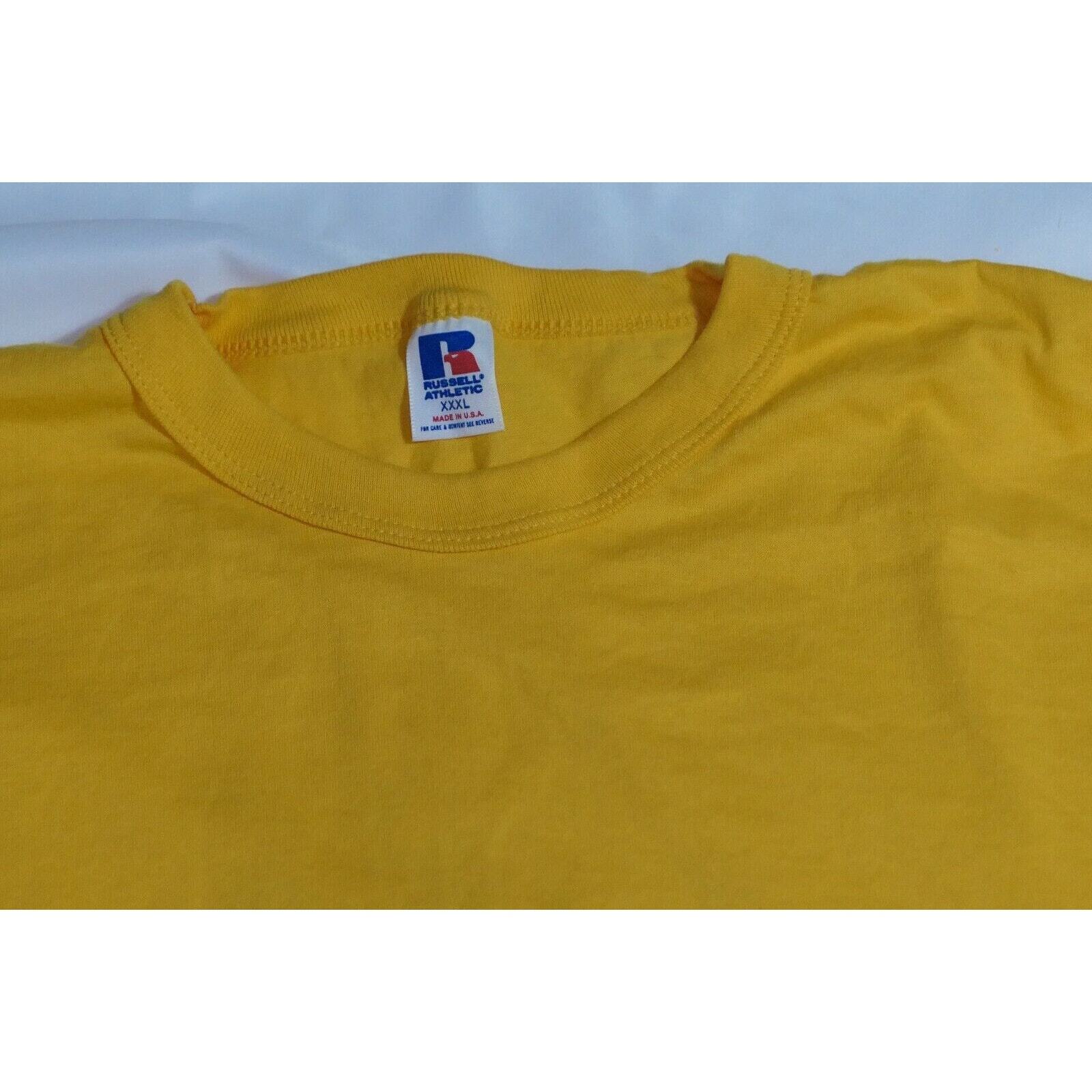 LOT OF 3 – NEW 80s Vintage Men’s 3XL XXXL 50/50 RUSSELL Gold Yellow T-shirt